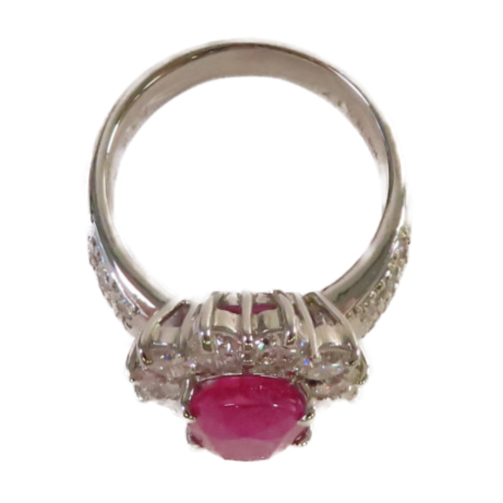 JEWELRY 【激減優惠】PT900鉑金/4.17ct紅寶石/2.12ct鑽石Ruby Ring戒指US#6.75