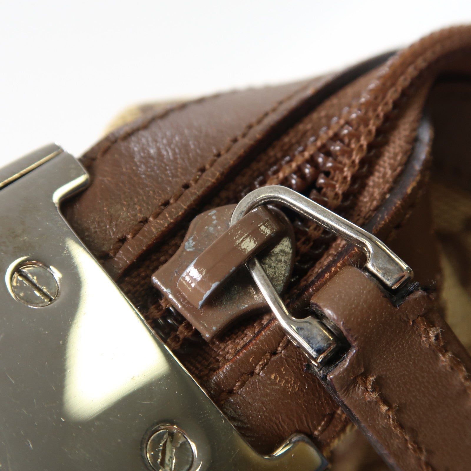 GUCCI 帆布Shoulder Bag銀扣肩背袋啡色