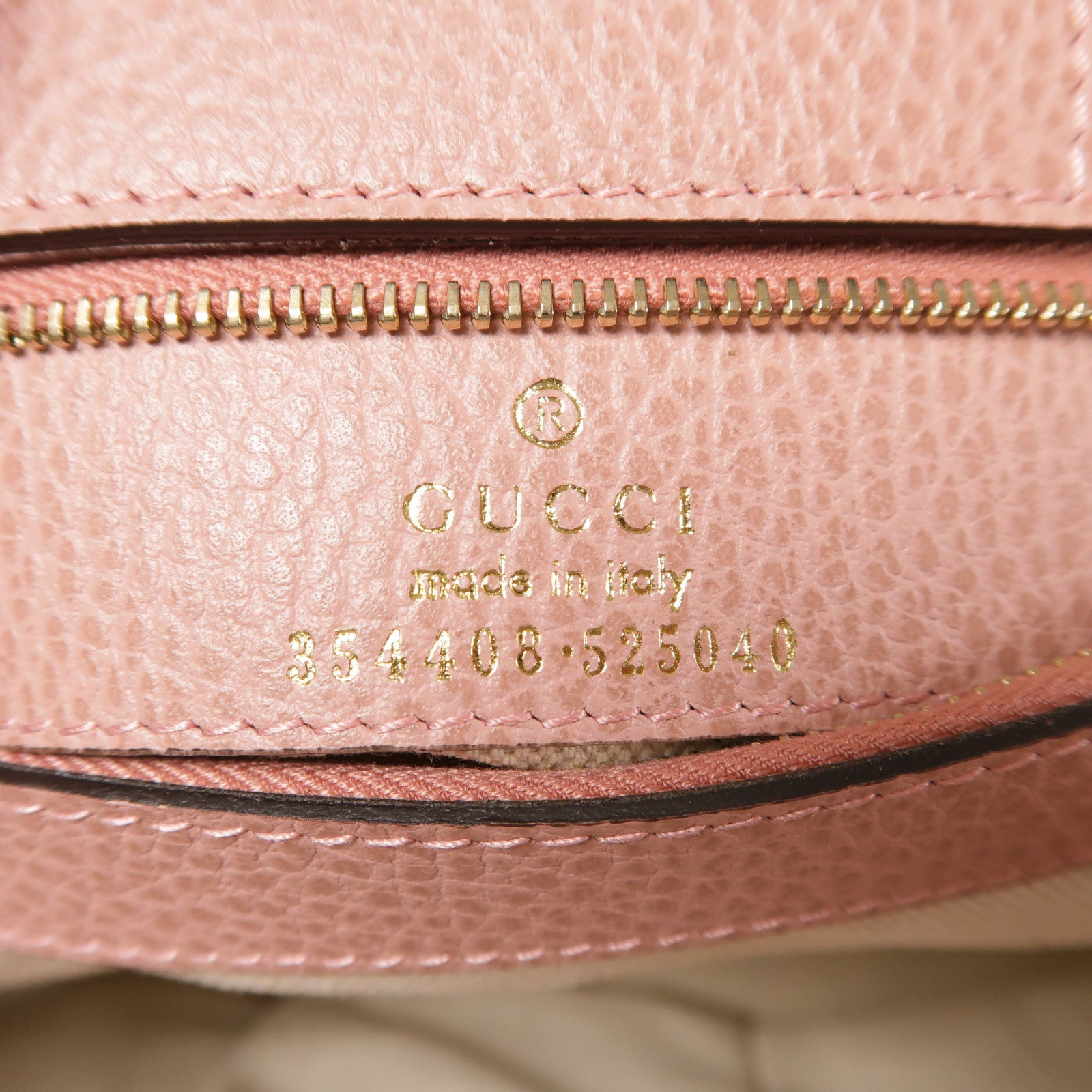 GUCCI GG Swing Shoulder Bag Calfskin Leather Gray/Pink