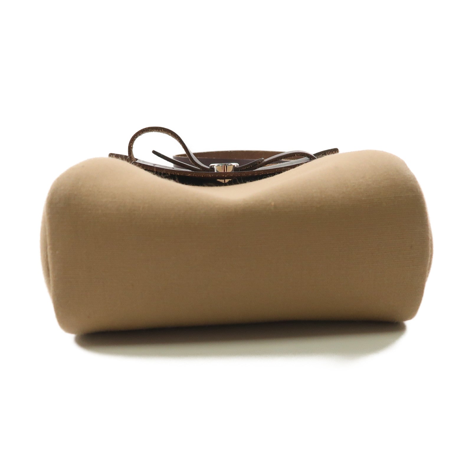 HERMES 帆布Herbag TPM銀扣肩背袋Alezan栗子色