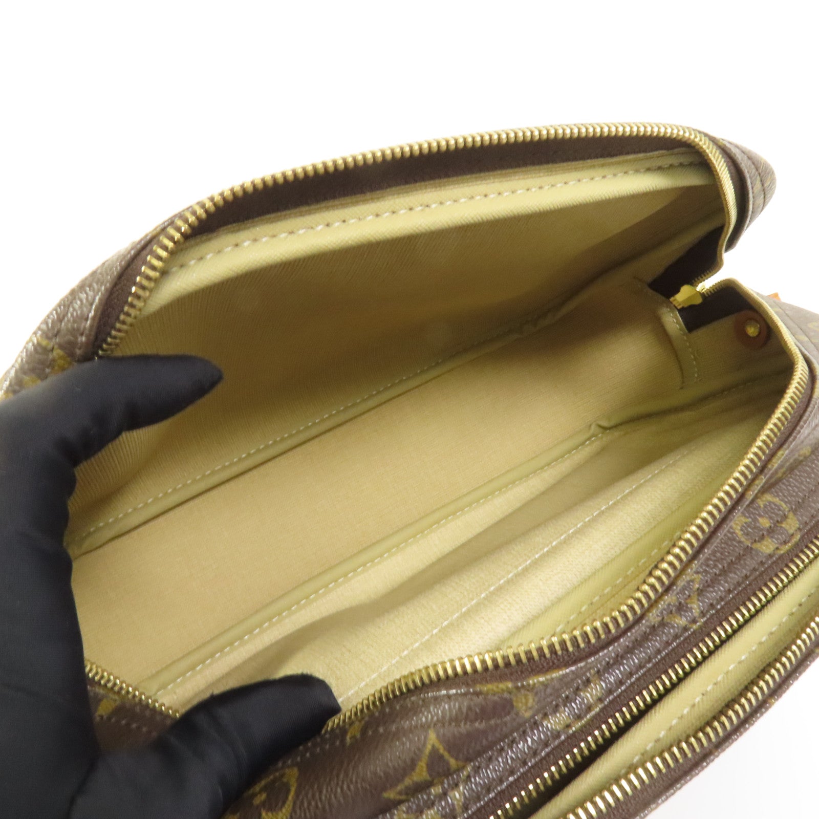 LOUIS VUITTON Monogram Reporter PM金扣肩背袋棕色