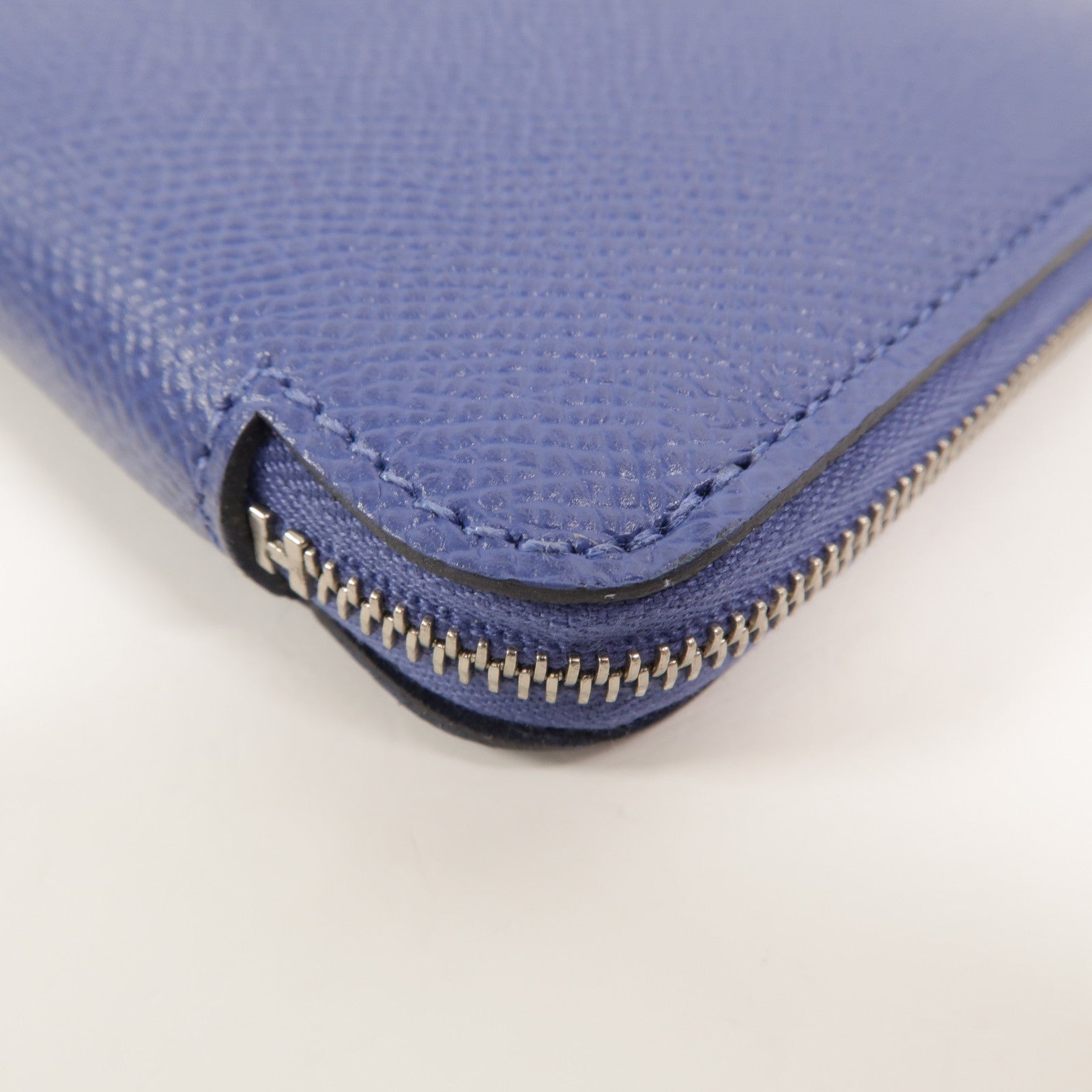 HERMES Epsom皮革Silk In Compact Wallet錢包Bleu Brighton