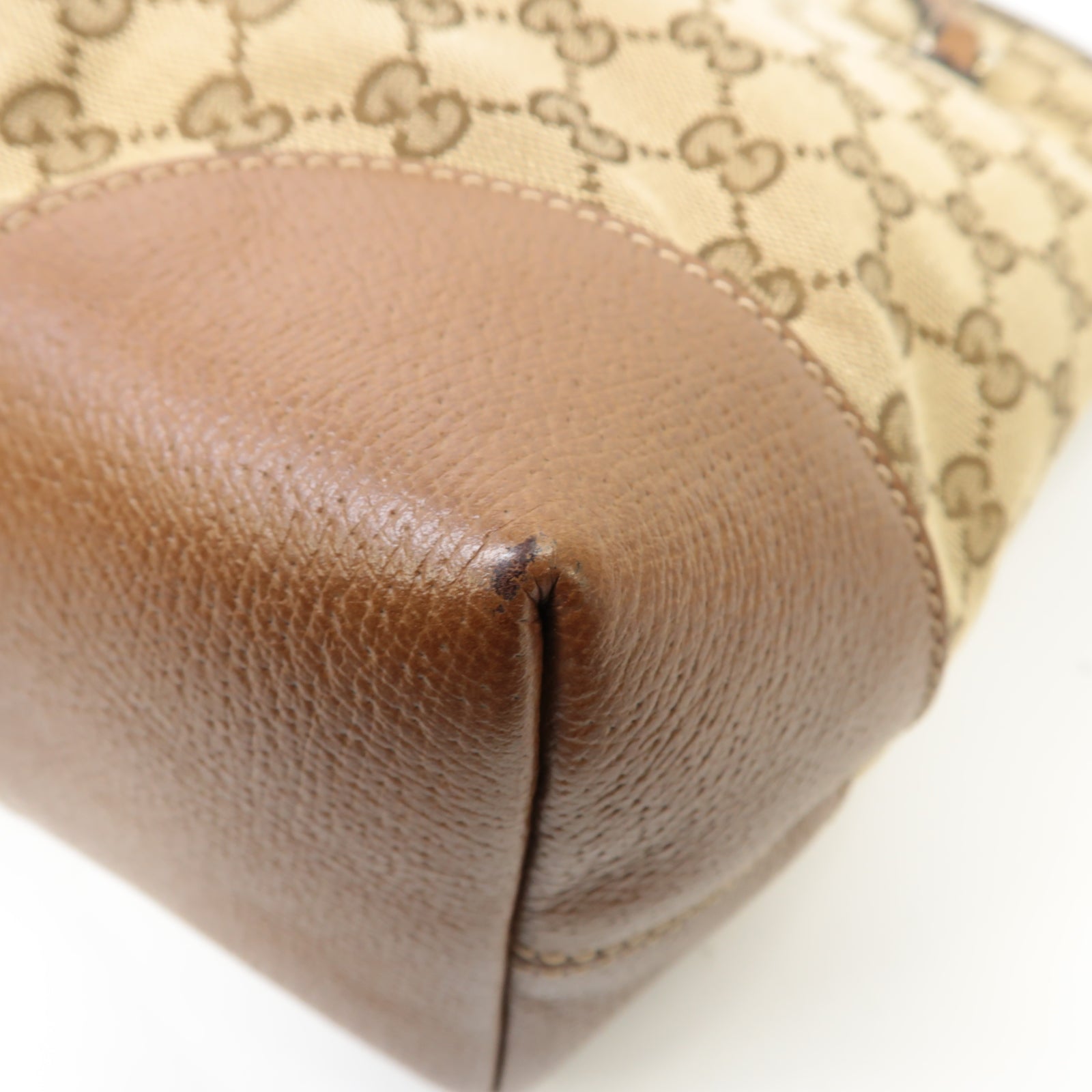 GUCCI 【激減優惠】帆布2way Shoulder Bag金扣手挽肩背兩用袋棕色