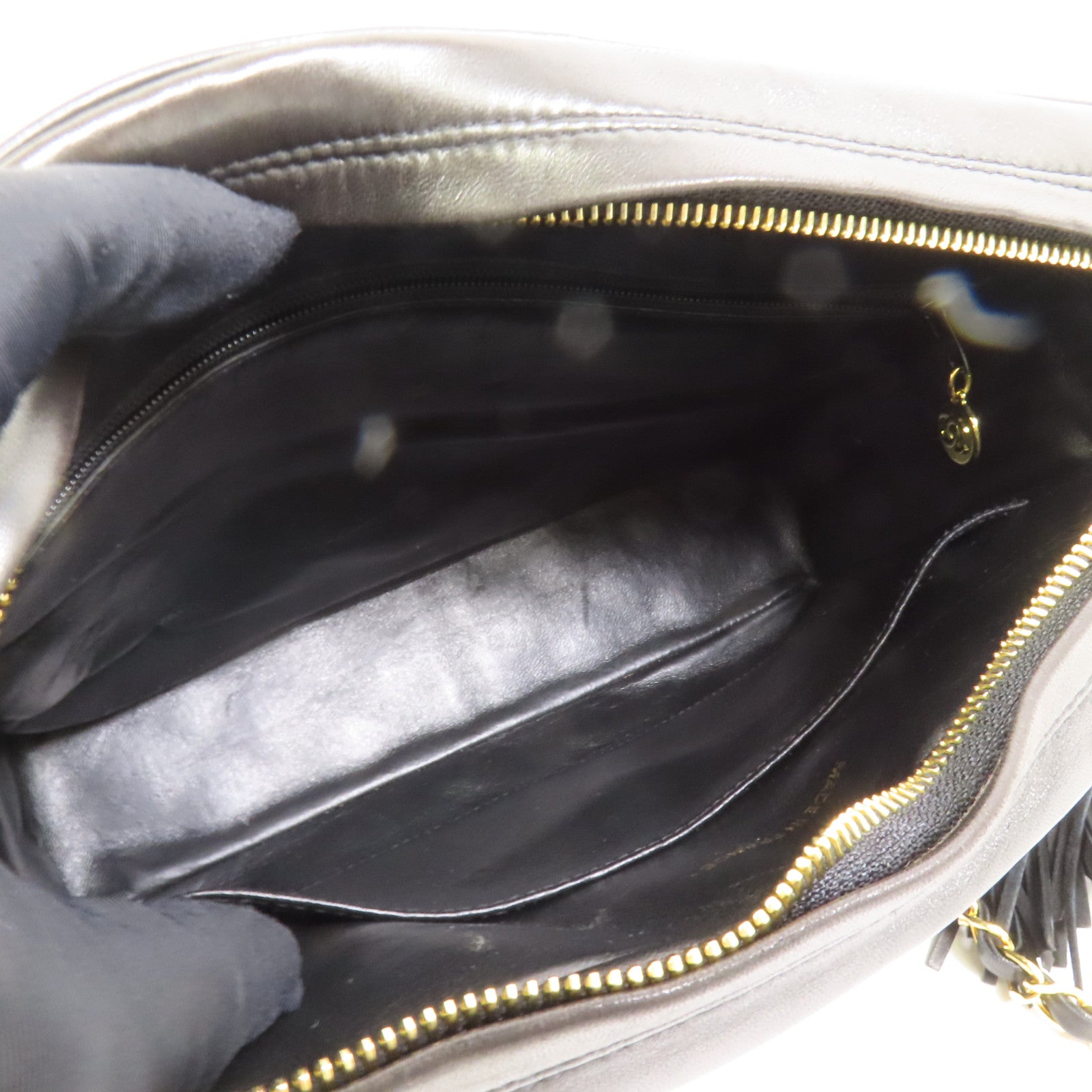 CHANEL 羊皮皮革Vintage Chain Shoulder Bag金扣鏈帶肩背袋