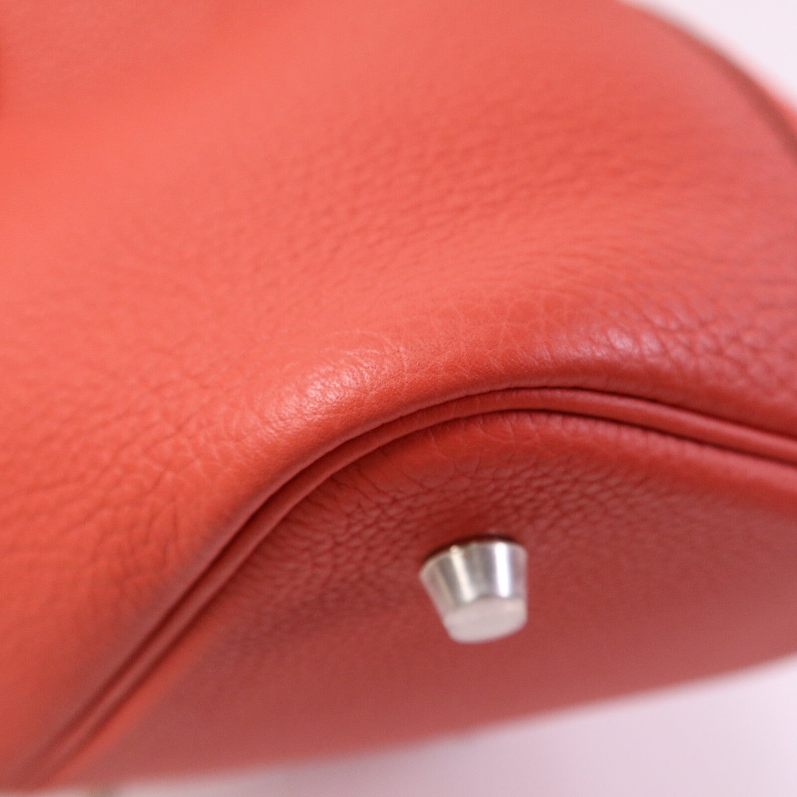 HERMES Clemence皮革Picotin MM銀扣手挽袋Rose Texas