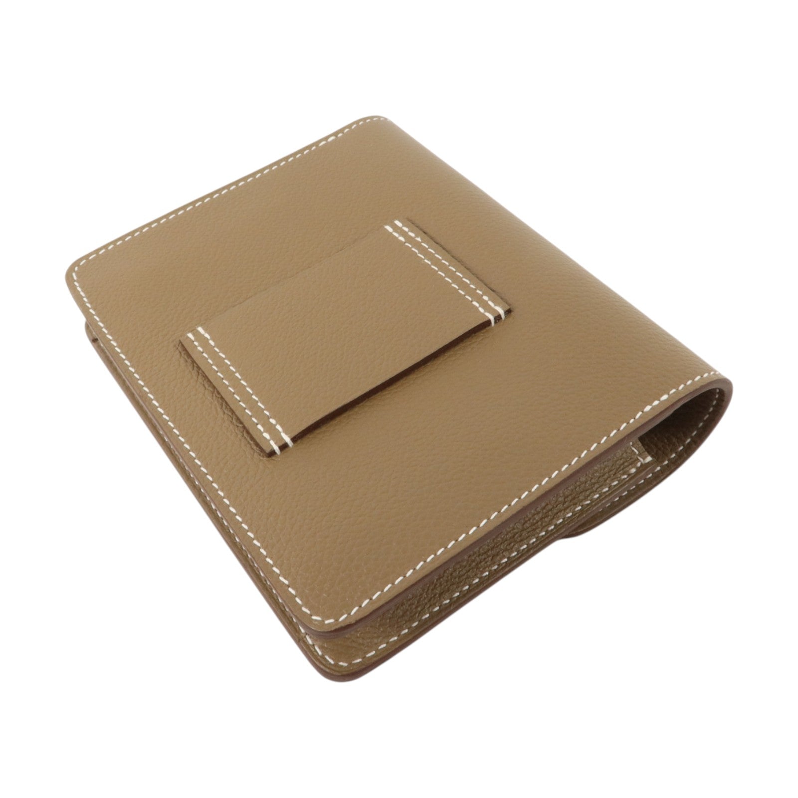 HERMES Evercolor皮革Roulis Slim金扣手拿包Etoupe