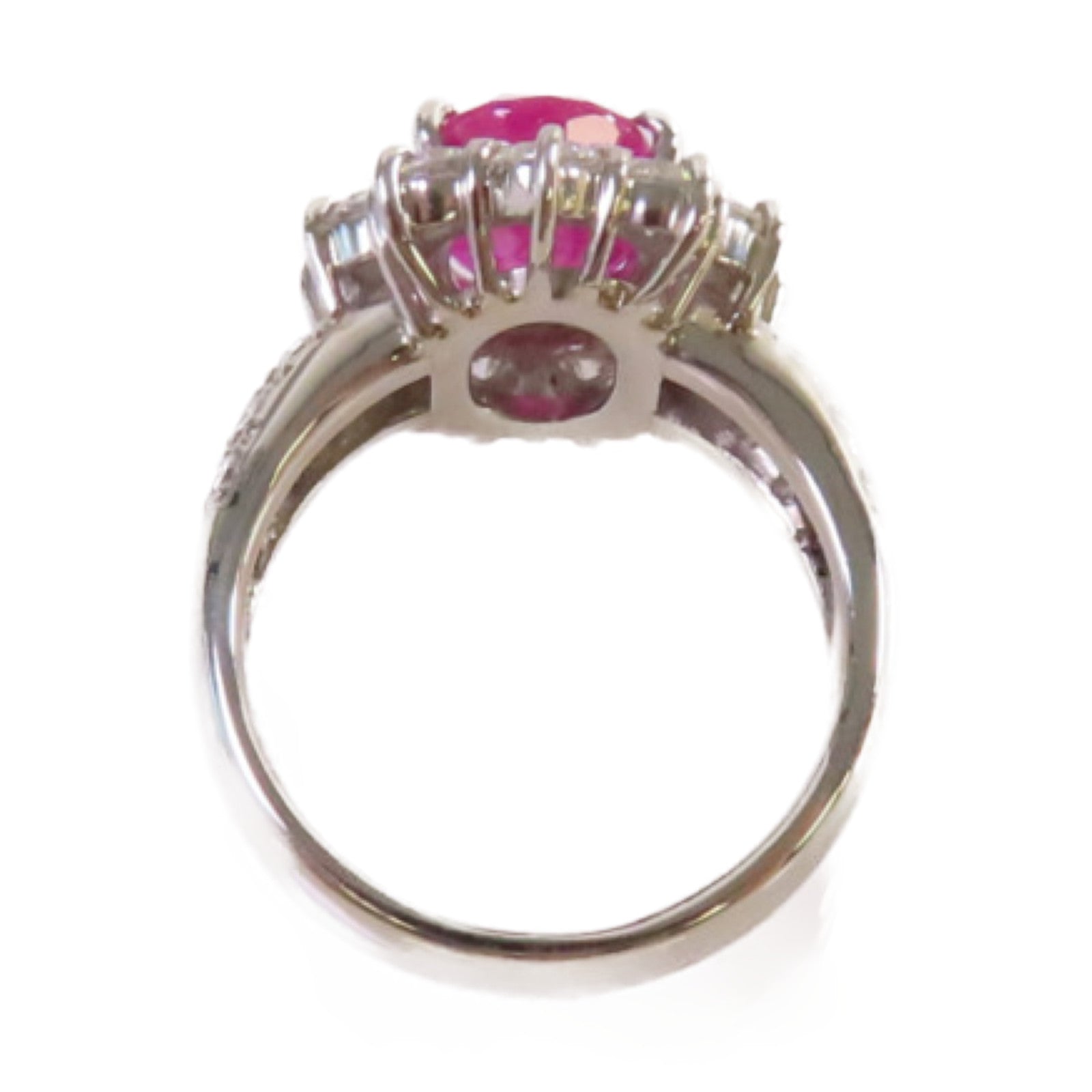 JEWELRY 【激減優惠】PT900鉑金/4.17ct紅寶石/2.12ct鑽石Ruby Ring戒指US#6.75