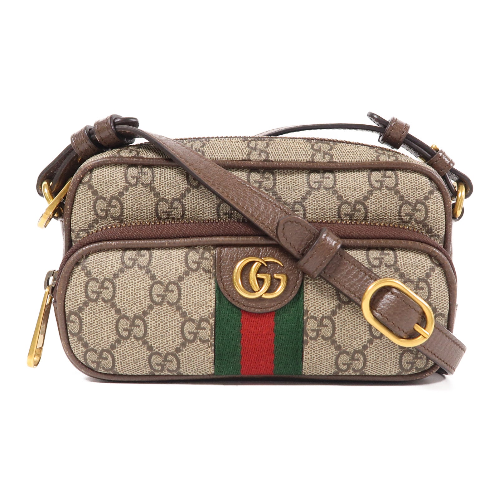GUCCI 【激減優惠】塗層帆布Ophidia金扣肩背袋