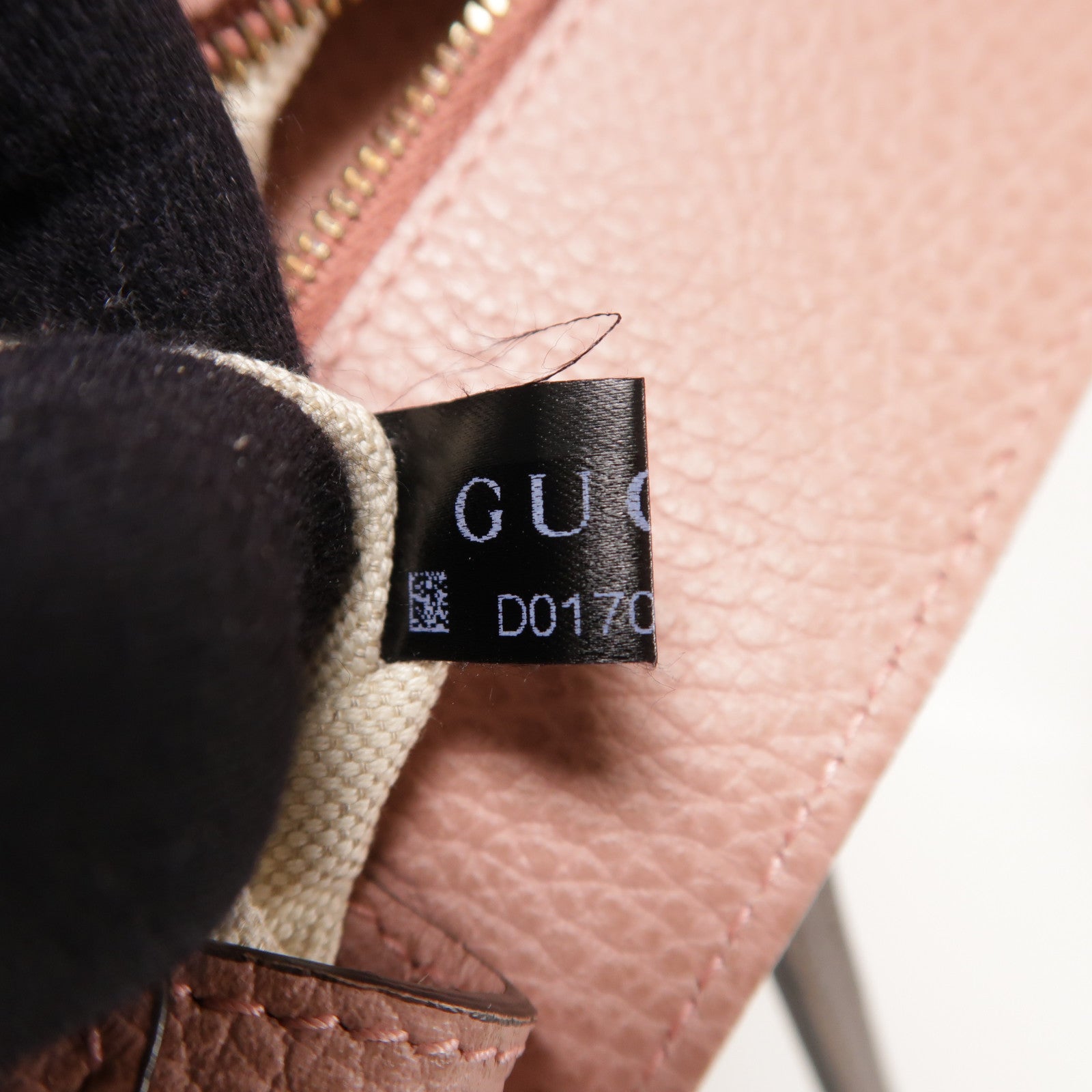 GUCCI GG Swing Shoulder Bag Calfskin Leather Gray/Pink