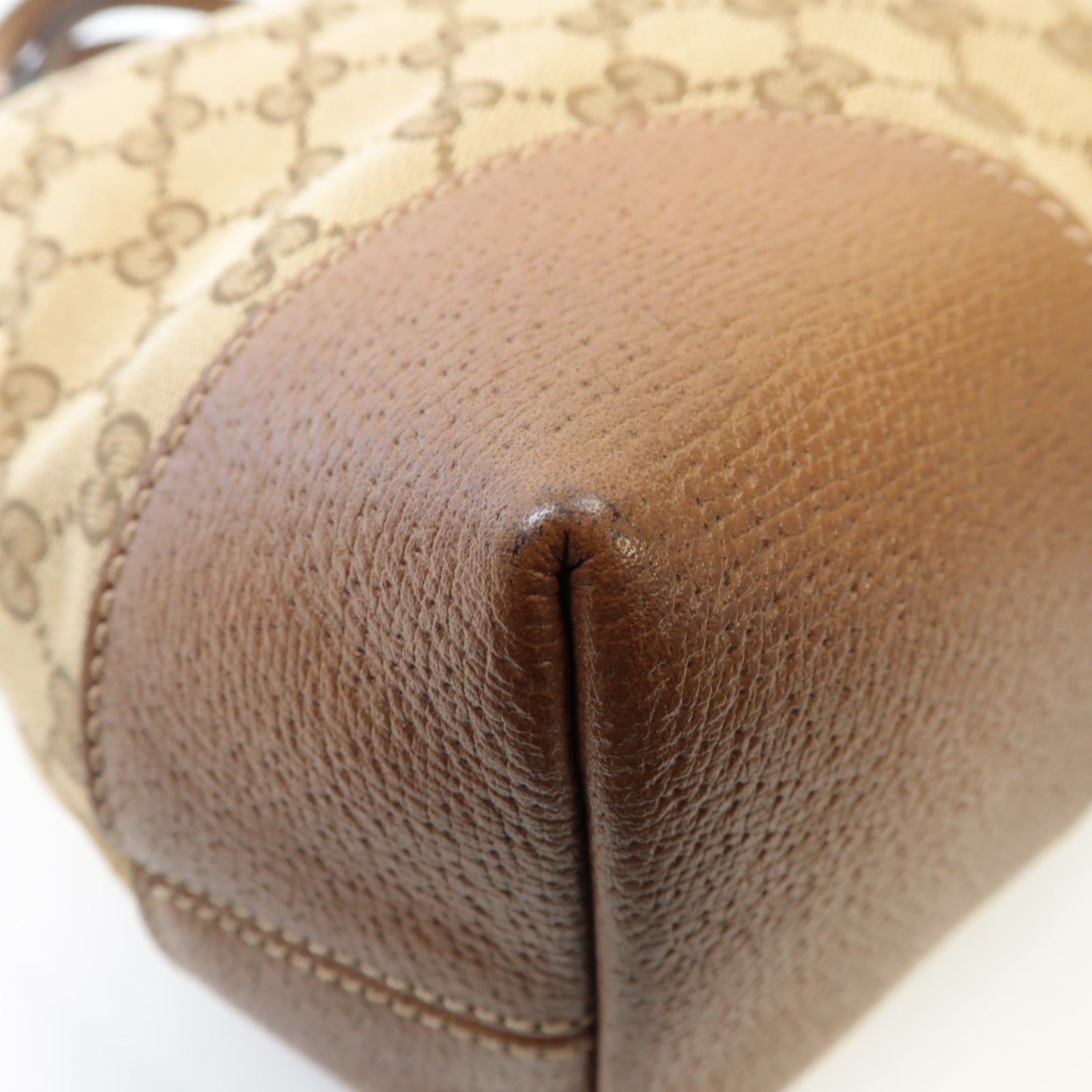 GUCCI 【激減優惠】帆布2way Shoulder Bag金扣手挽肩背兩用袋棕色