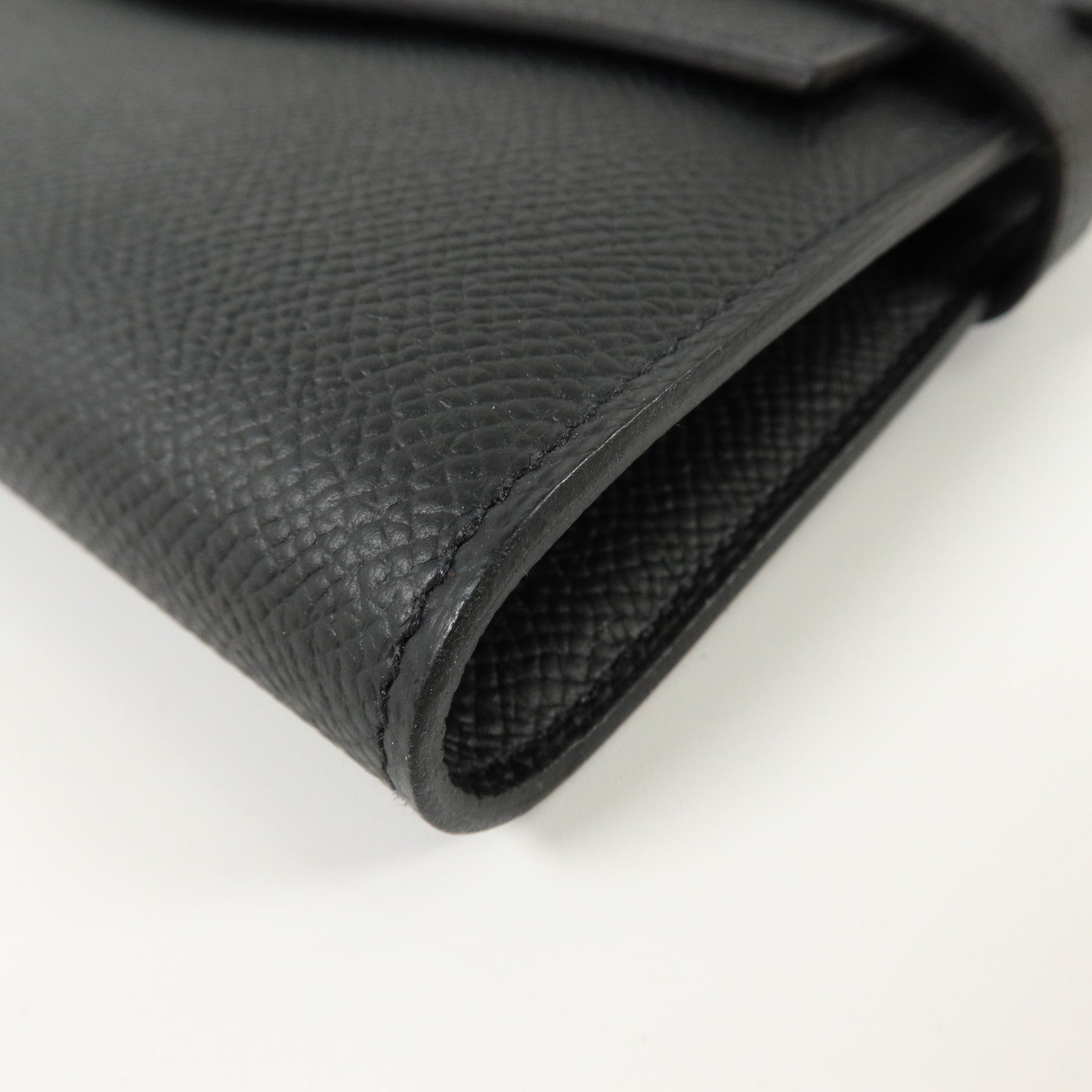 HERMES Epsom皮革Kelly Wallet金扣長錢包Noir