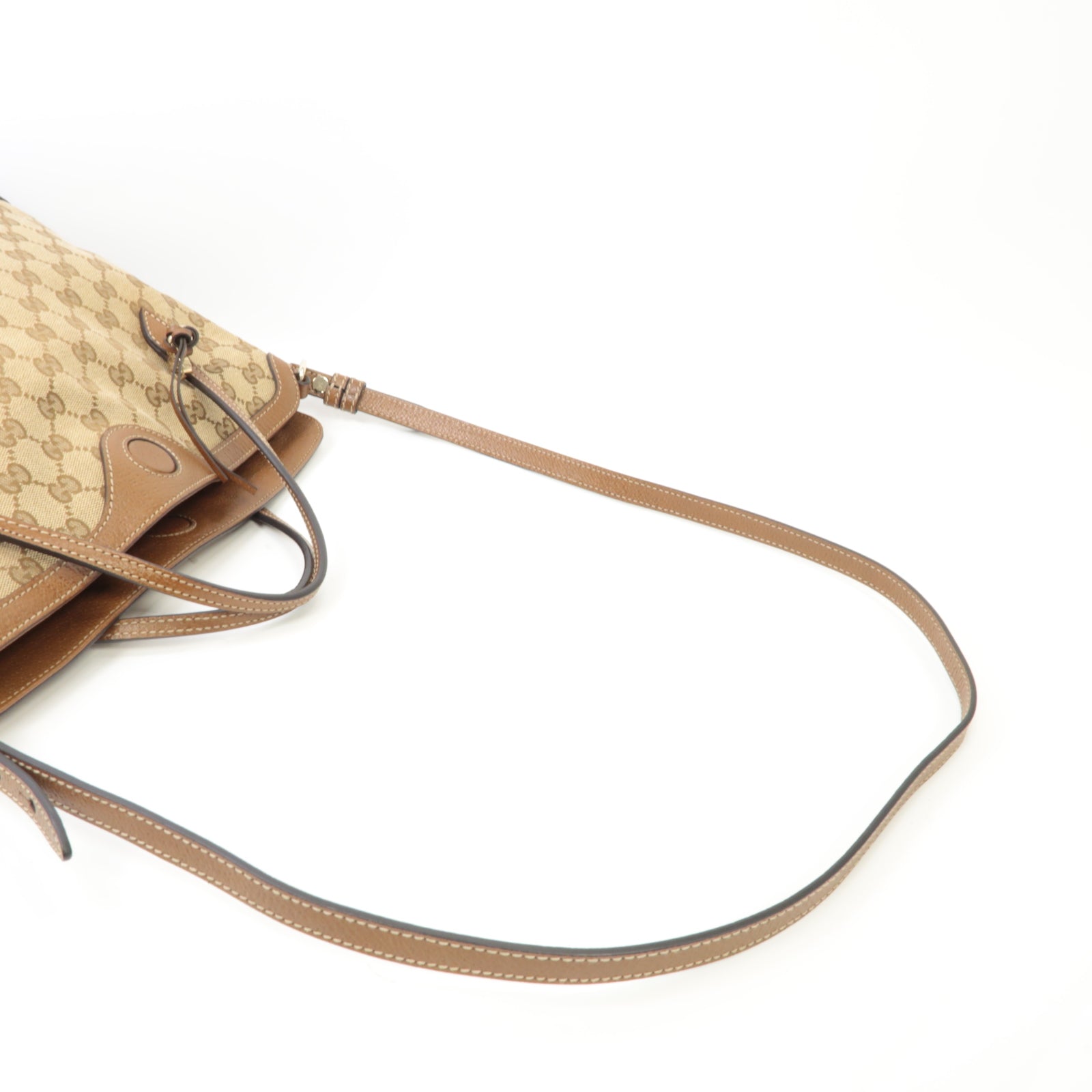 GUCCI 【激減優惠】帆布2way Shoulder Bag金扣手挽肩背兩用袋棕色