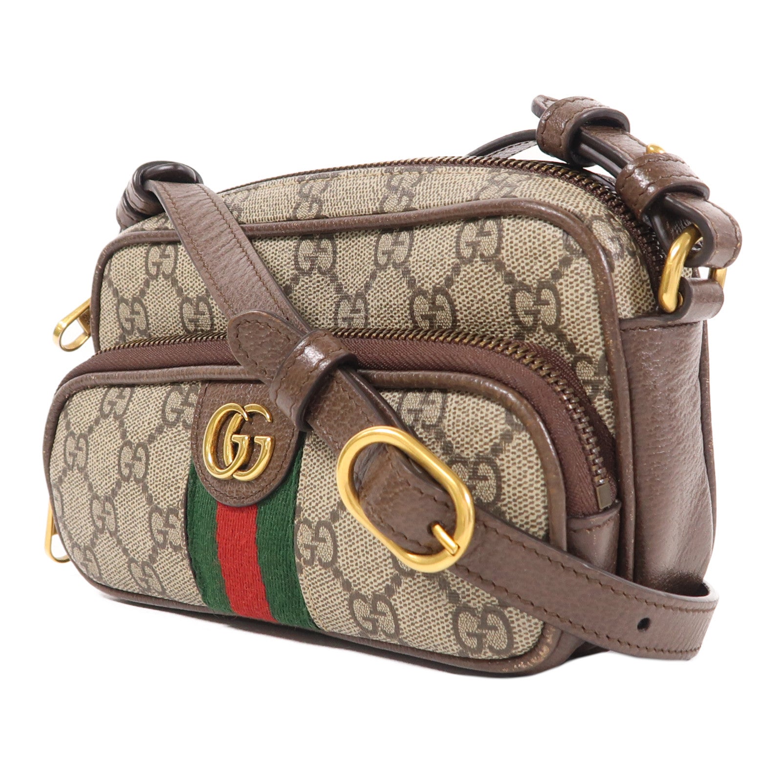GUCCI 塗層帆布Ophidia金扣肩背袋
