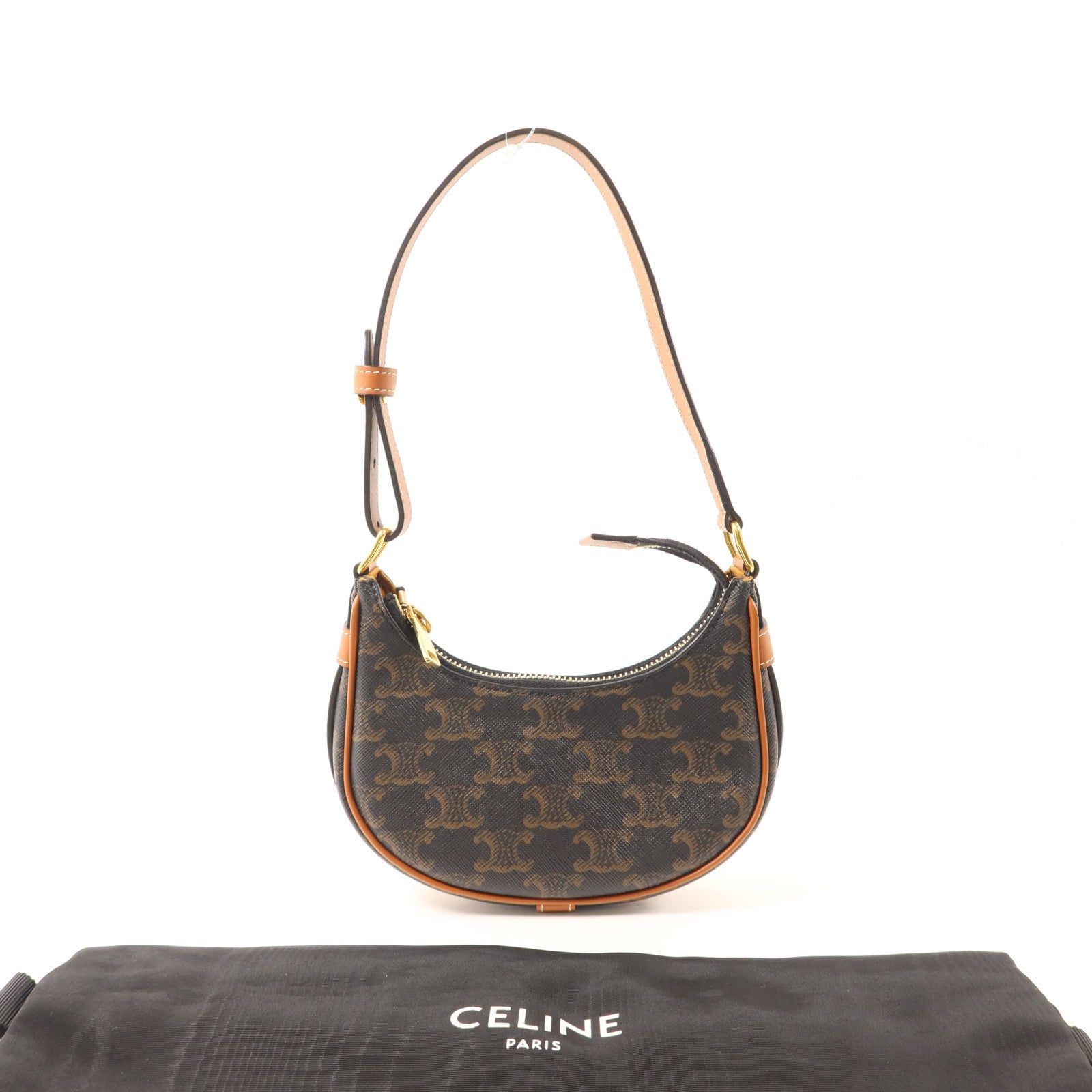 CELINE 塗層帆布Ava Mini金扣手挽袋