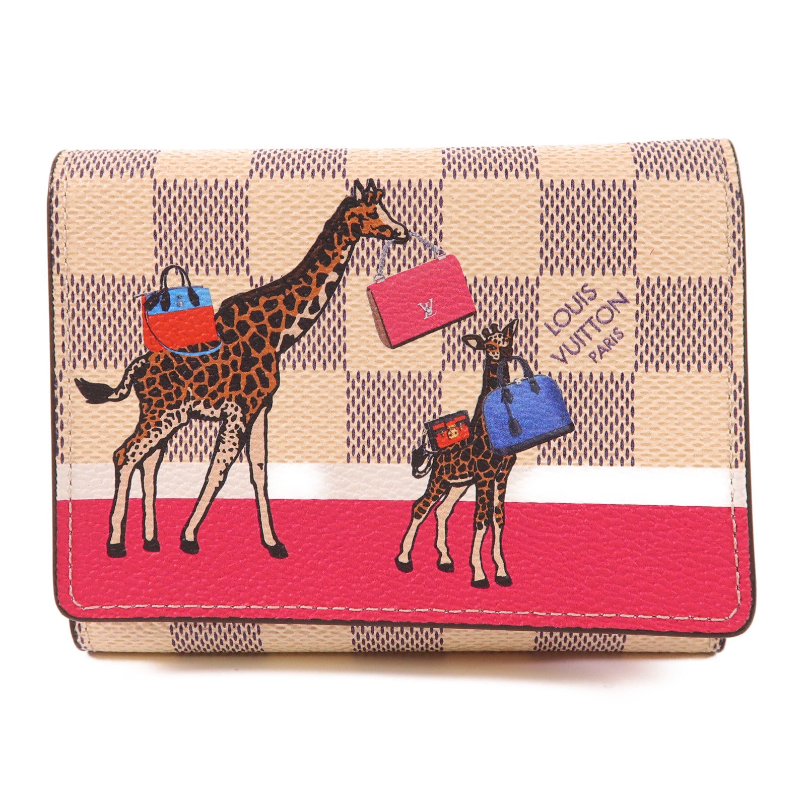 LOUIS VUITTON LV GHW Wallet N60059 Damier Azur White/Red