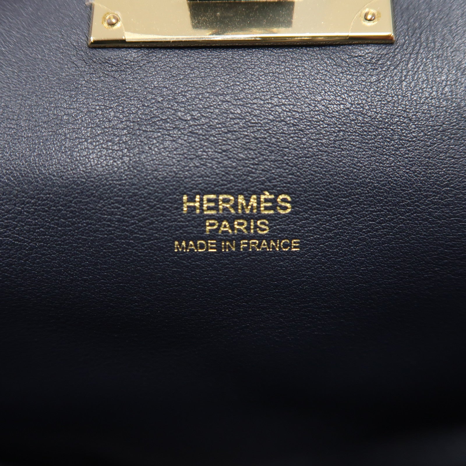 HERMES Swift皮革Tool Box 20金扣手挽肩背兩用袋靛藍色