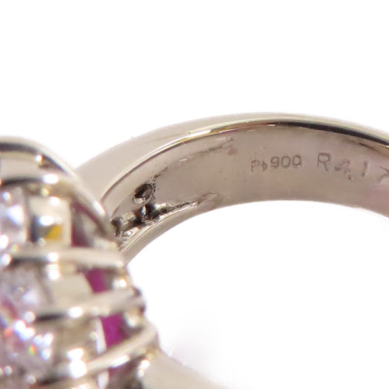 JEWELRY 【激減優惠】PT900鉑金/4.17ct紅寶石/2.12ct鑽石Ruby Ring戒指US#6.75