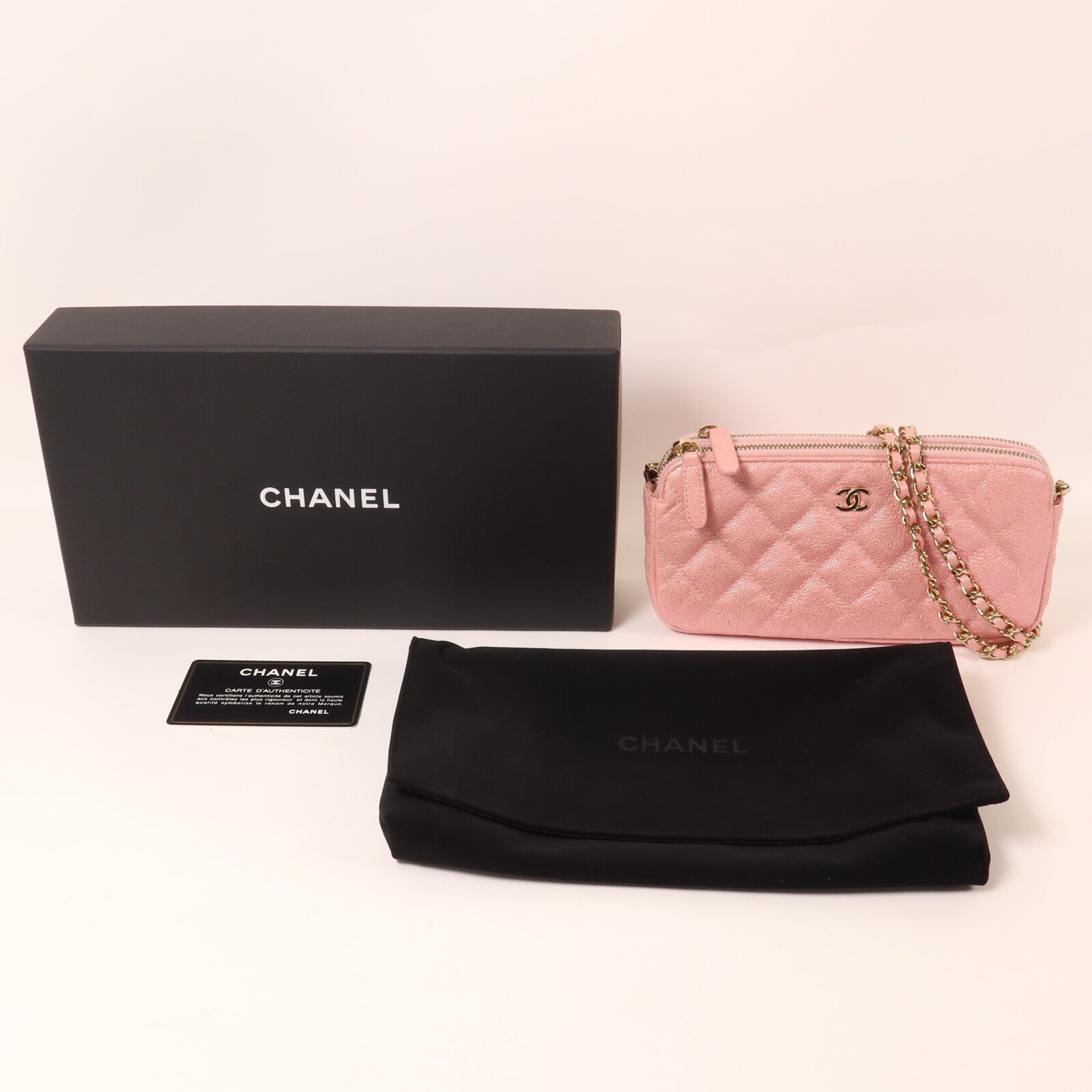 CHANEL 牛皮皮革Chain Shoulder鏈帶肩背袋
