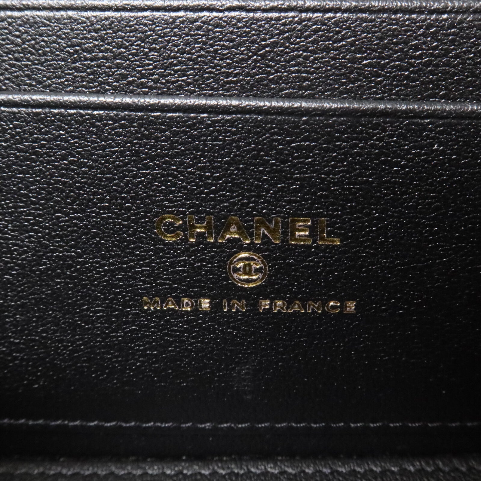CHANEL 牛皮皮革Vanity Case鏈帶肩背袋
