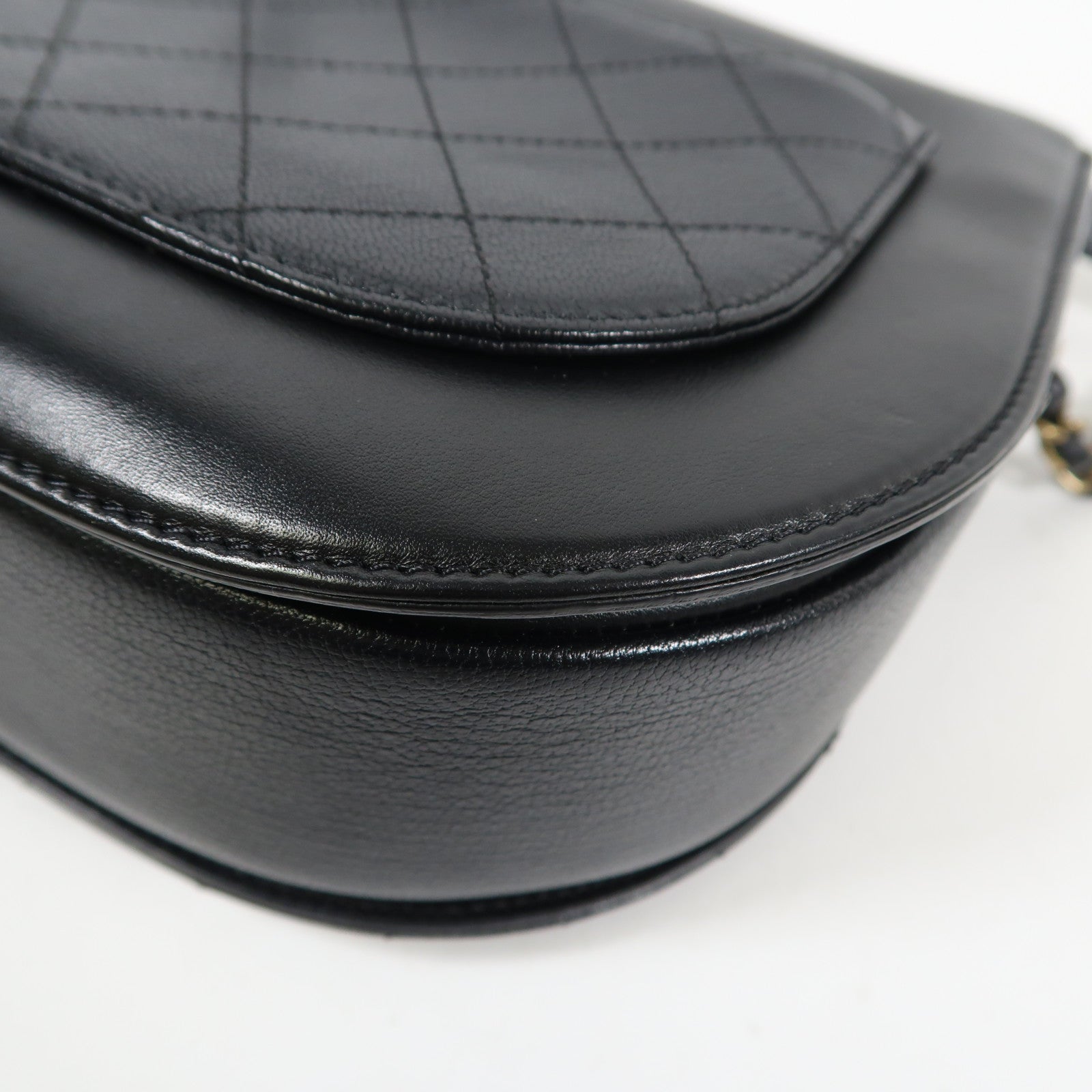 CHANEL 【激減優惠】牛皮皮革Chain Shoulder金扣手挽肩背兩用袋黑色