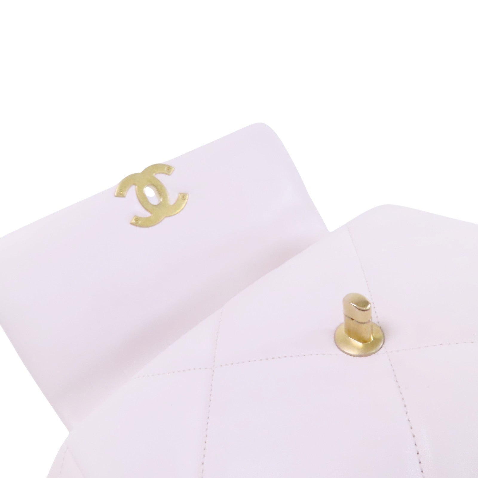 CHANEL 羊皮皮革Chanel 19 Small金扣鏈帶手挽肩背兩用袋