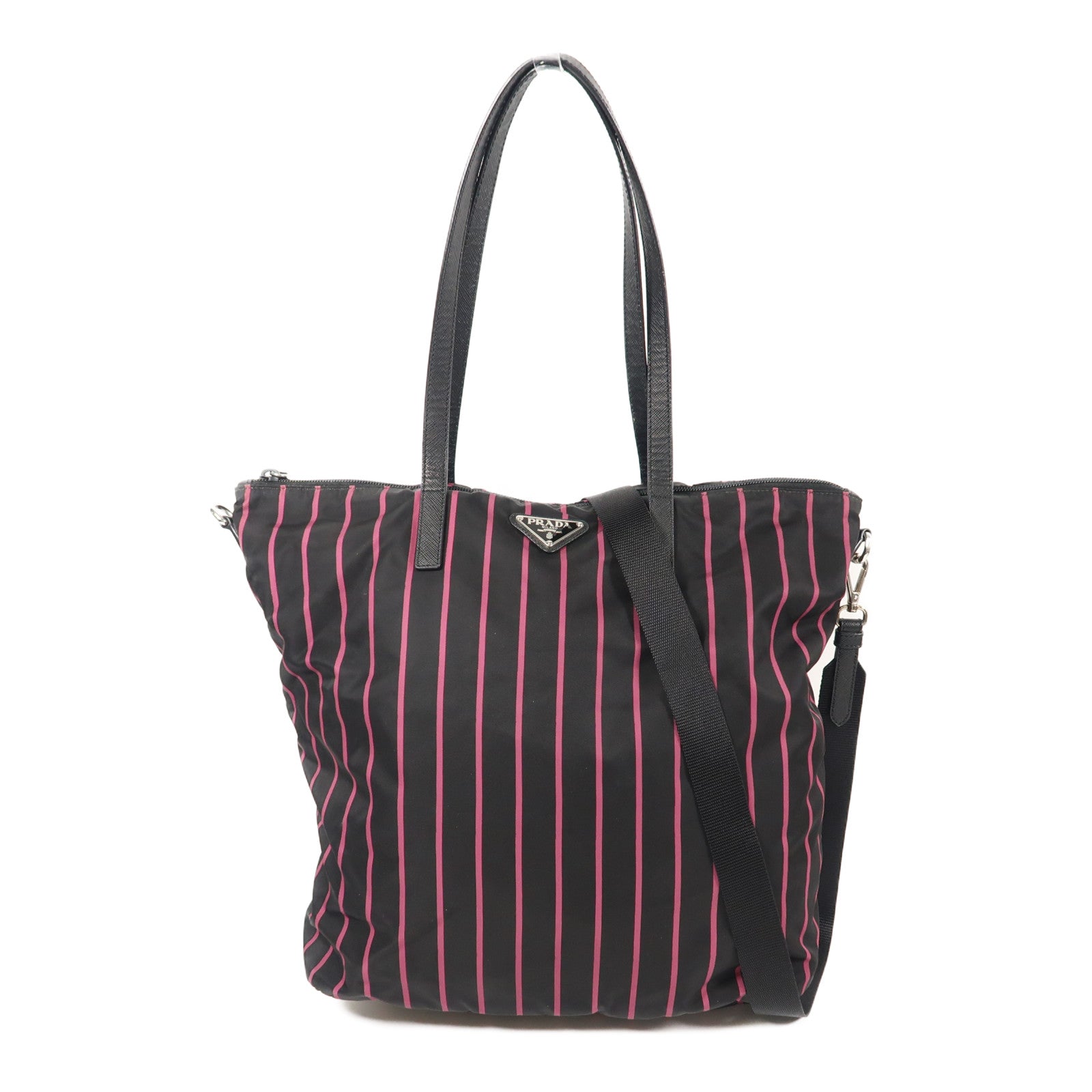 PRADA 尼龍2 Way Shoulder銀扣手挽肩背兩用袋