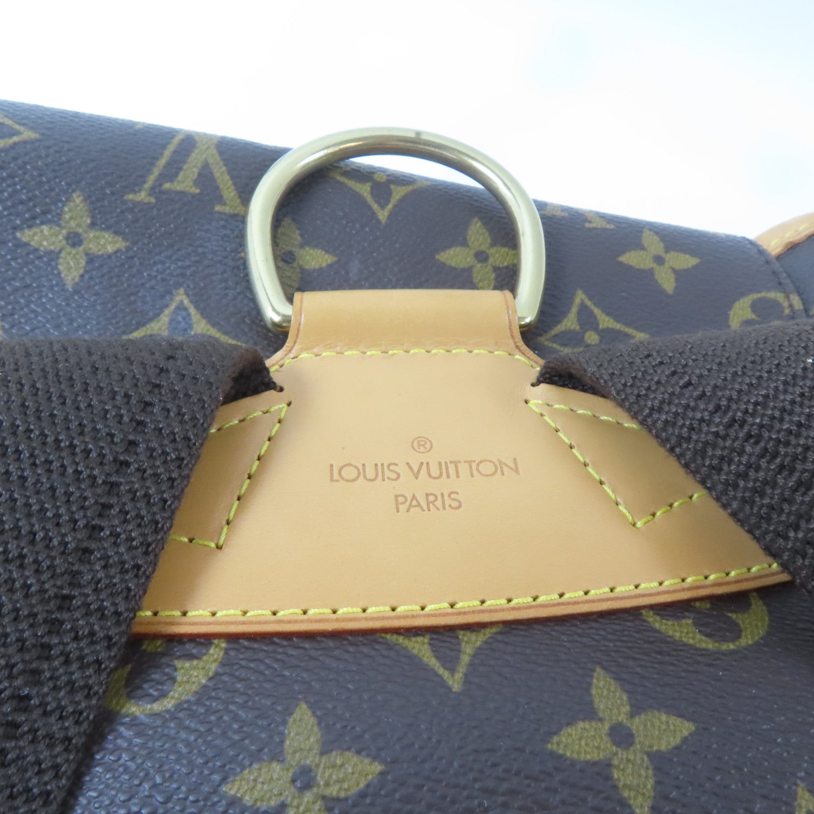 LOUIS VUITTON Monogram Montsouris GM金扣背包啡色