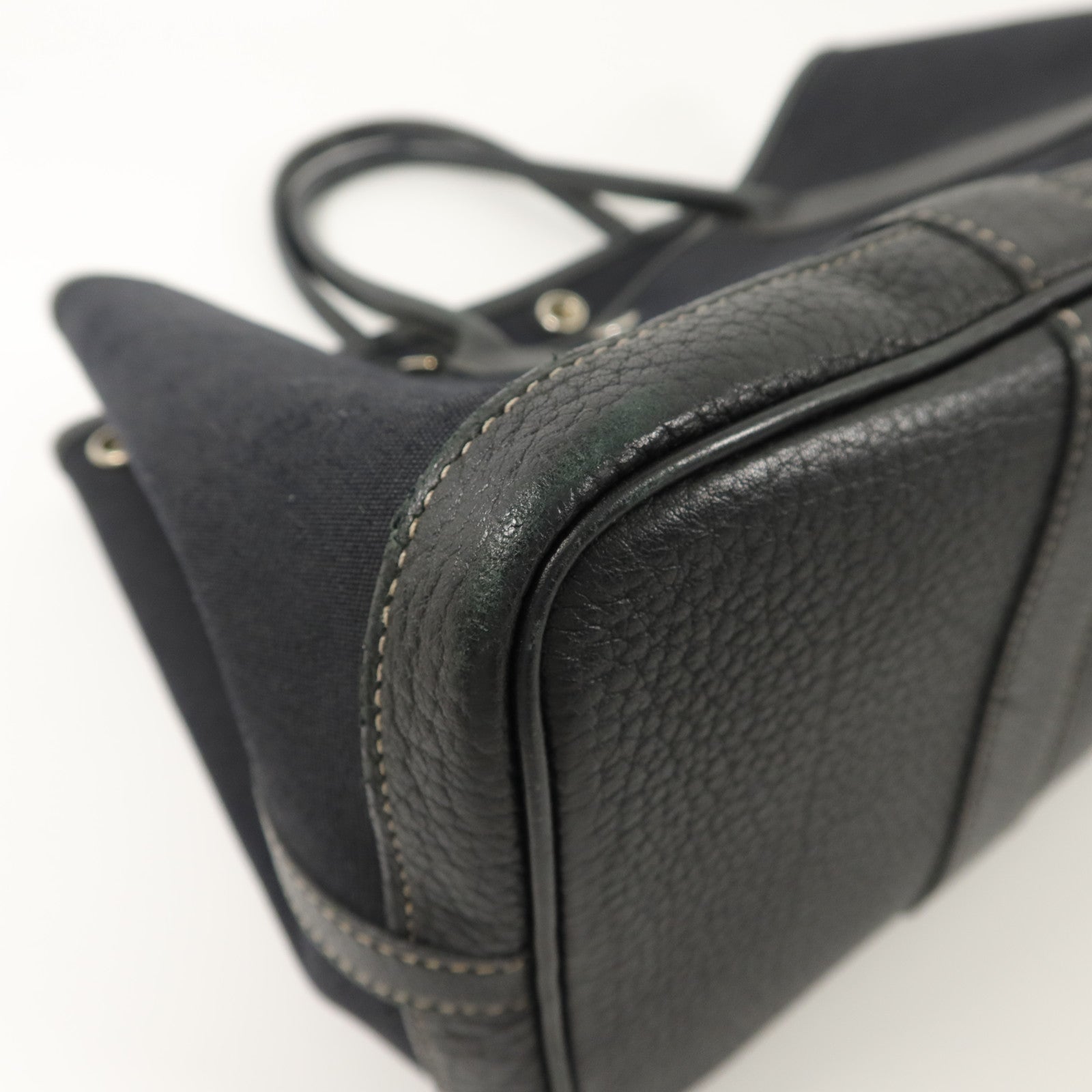 HERMES 帆布Garden Party PM手挽肩背兩用袋Noir