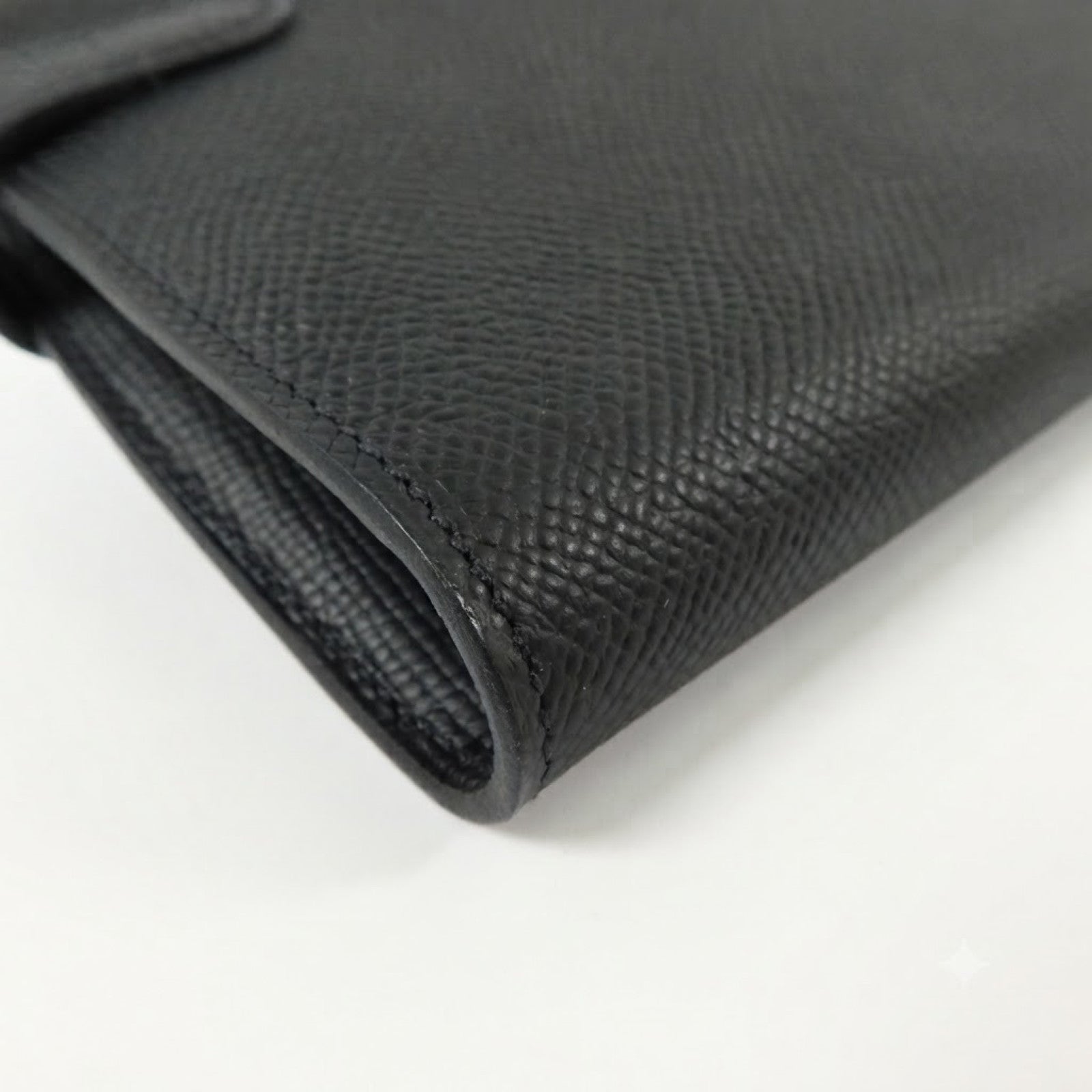 HERMES Epsom皮革Kelly Wallet金扣長錢包Noir