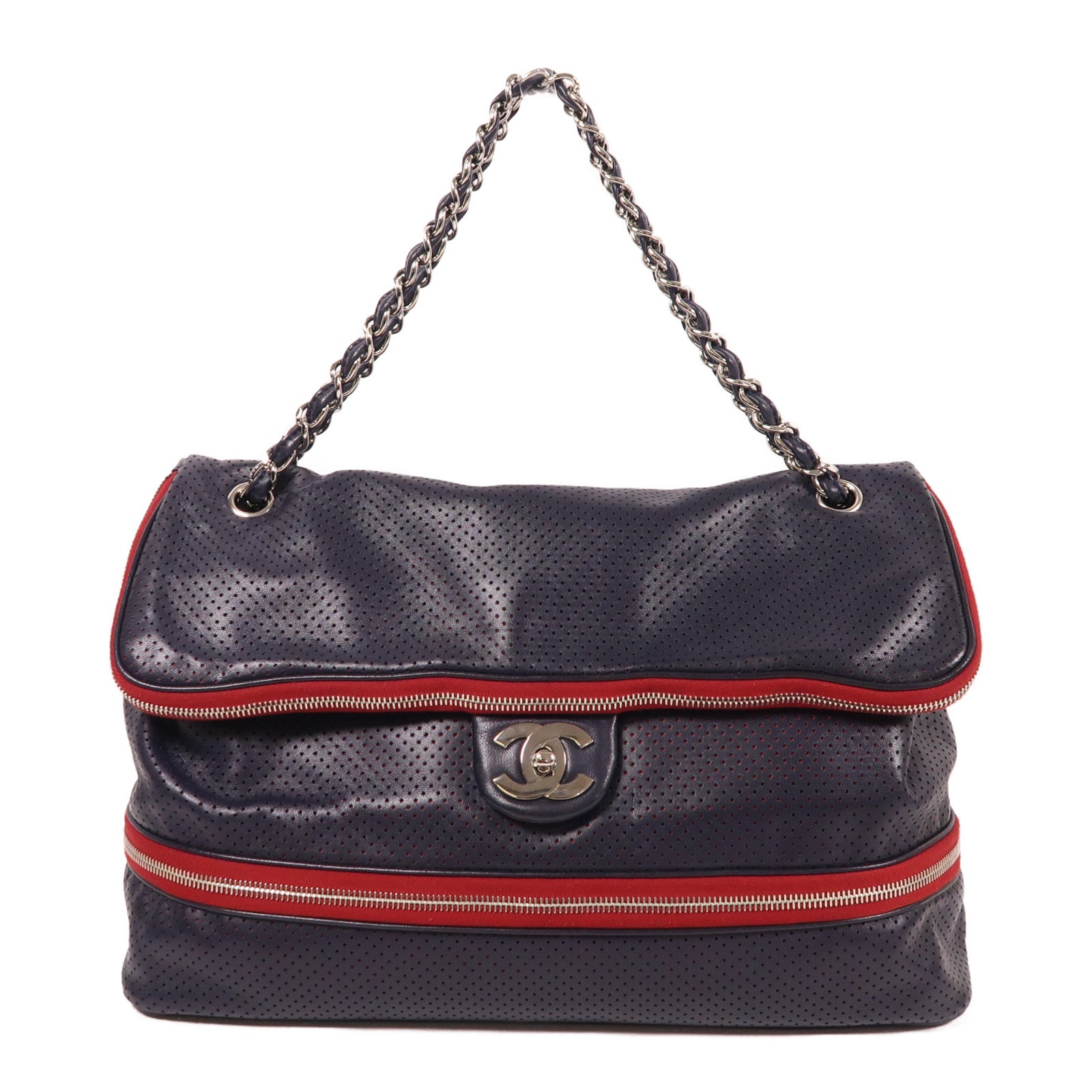 CHANEL 【激減優惠】牛皮皮革Chain Shoulder銀扣肩背袋