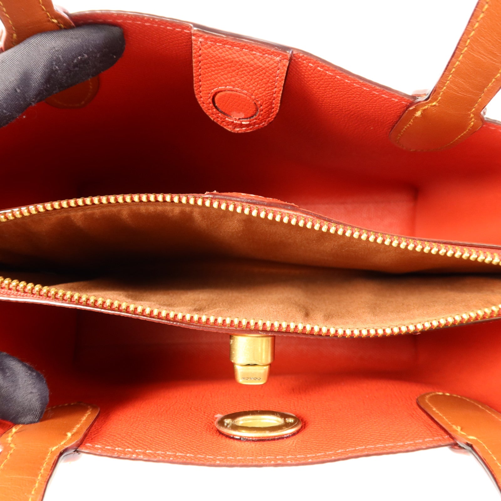COACH 塗層帆布2 Way Shoulder金扣手挽肩背兩用袋