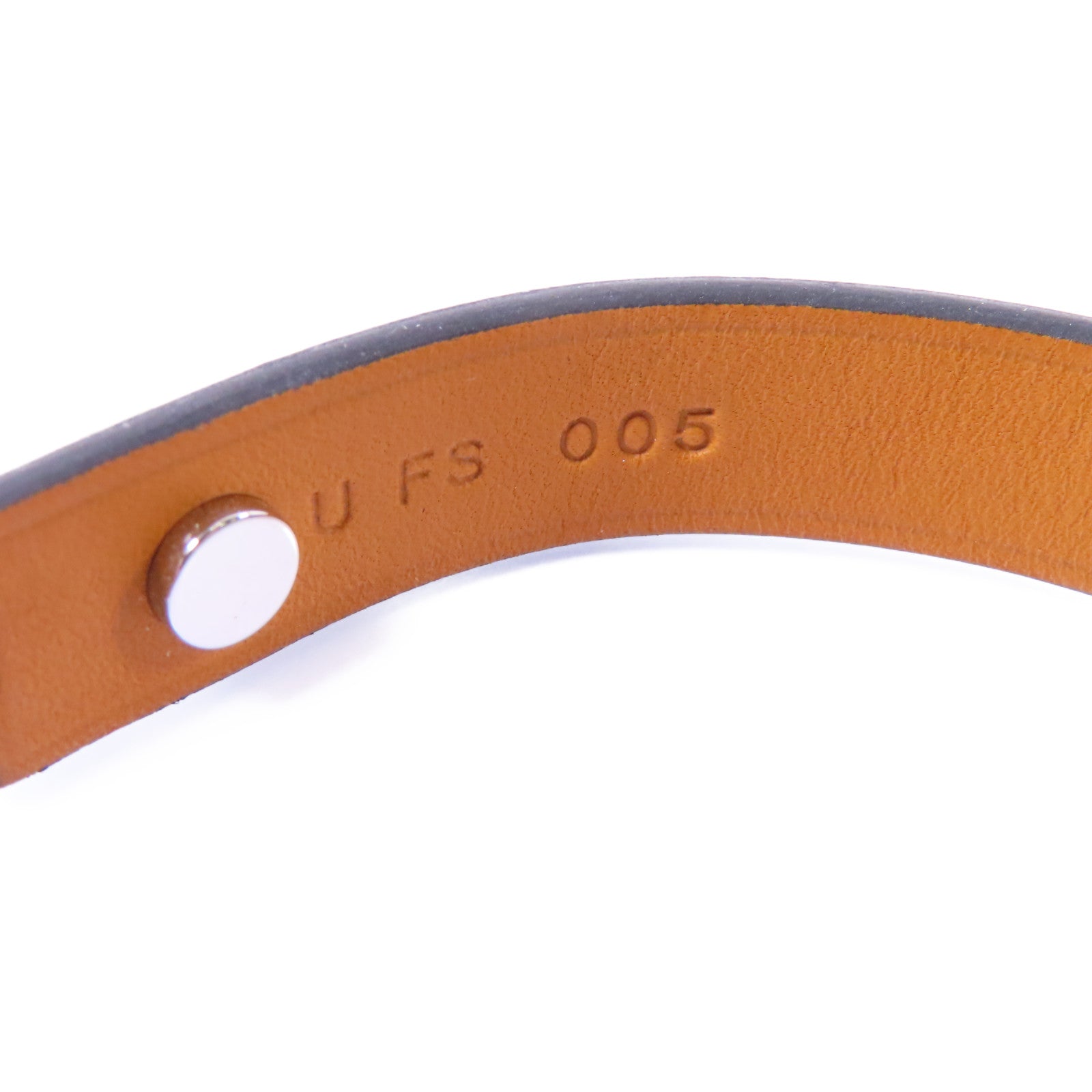 HERMES 皮革Mini Dog Double Tour Bracelet手鏈Noir/黑色/銀色
