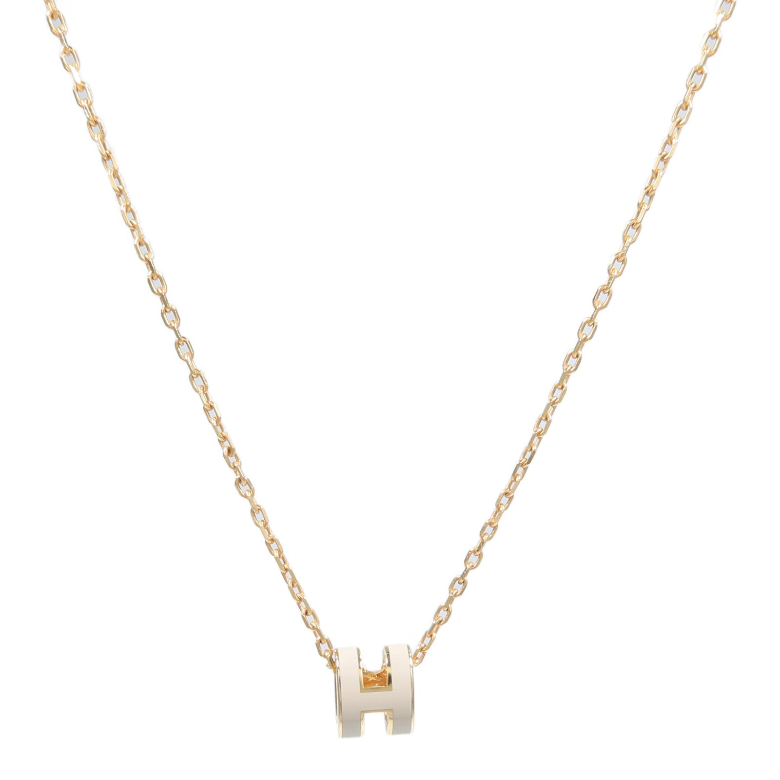 HERMES 金屬Mini Pop H Necklace項鍊Marron Glace