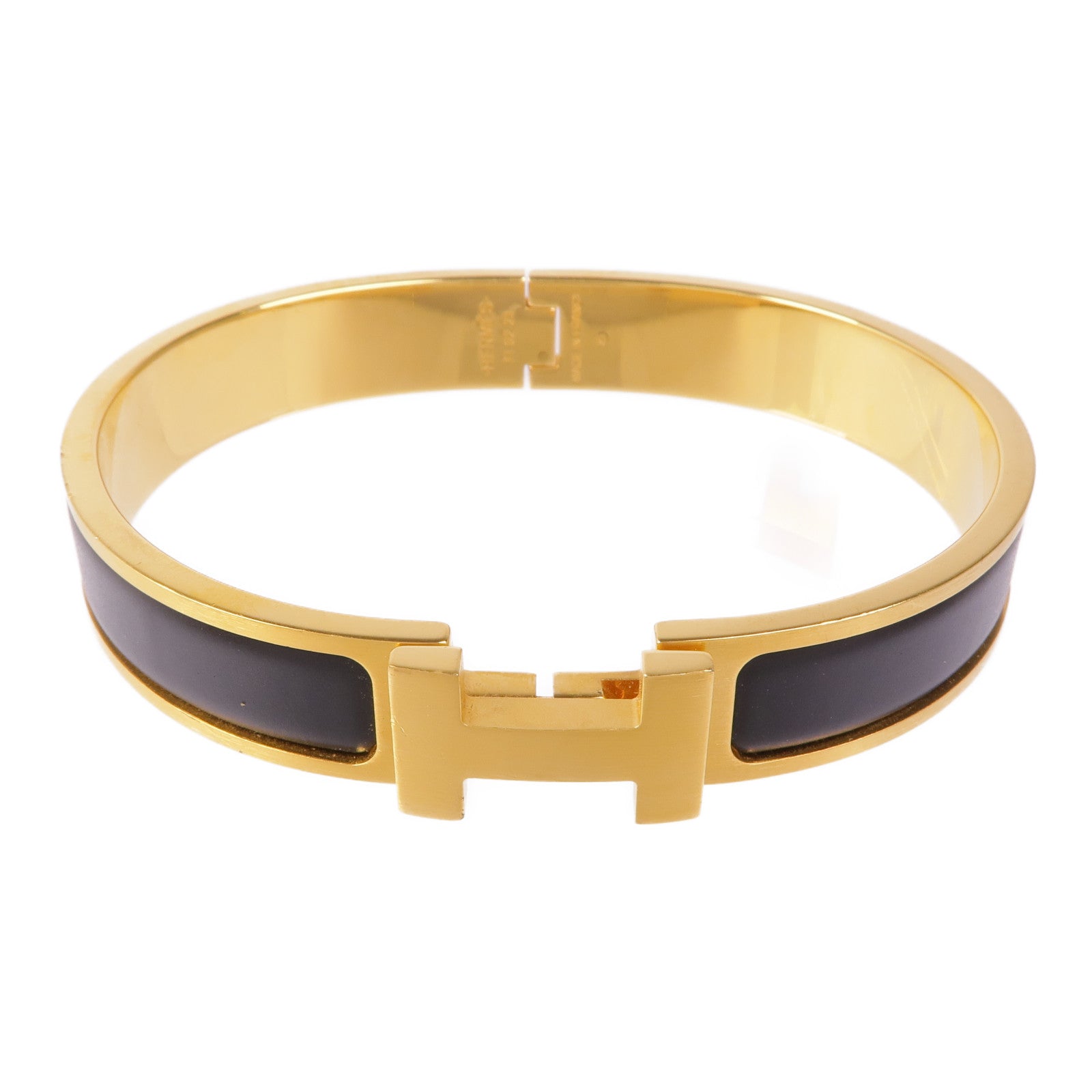 HERMES 金屬Clic-H手鐲Gold/Black