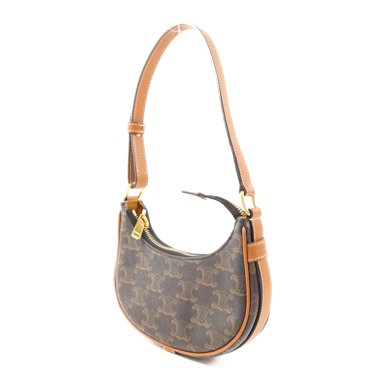 CELINE 塗層帆布Ava Mini金扣手挽袋
