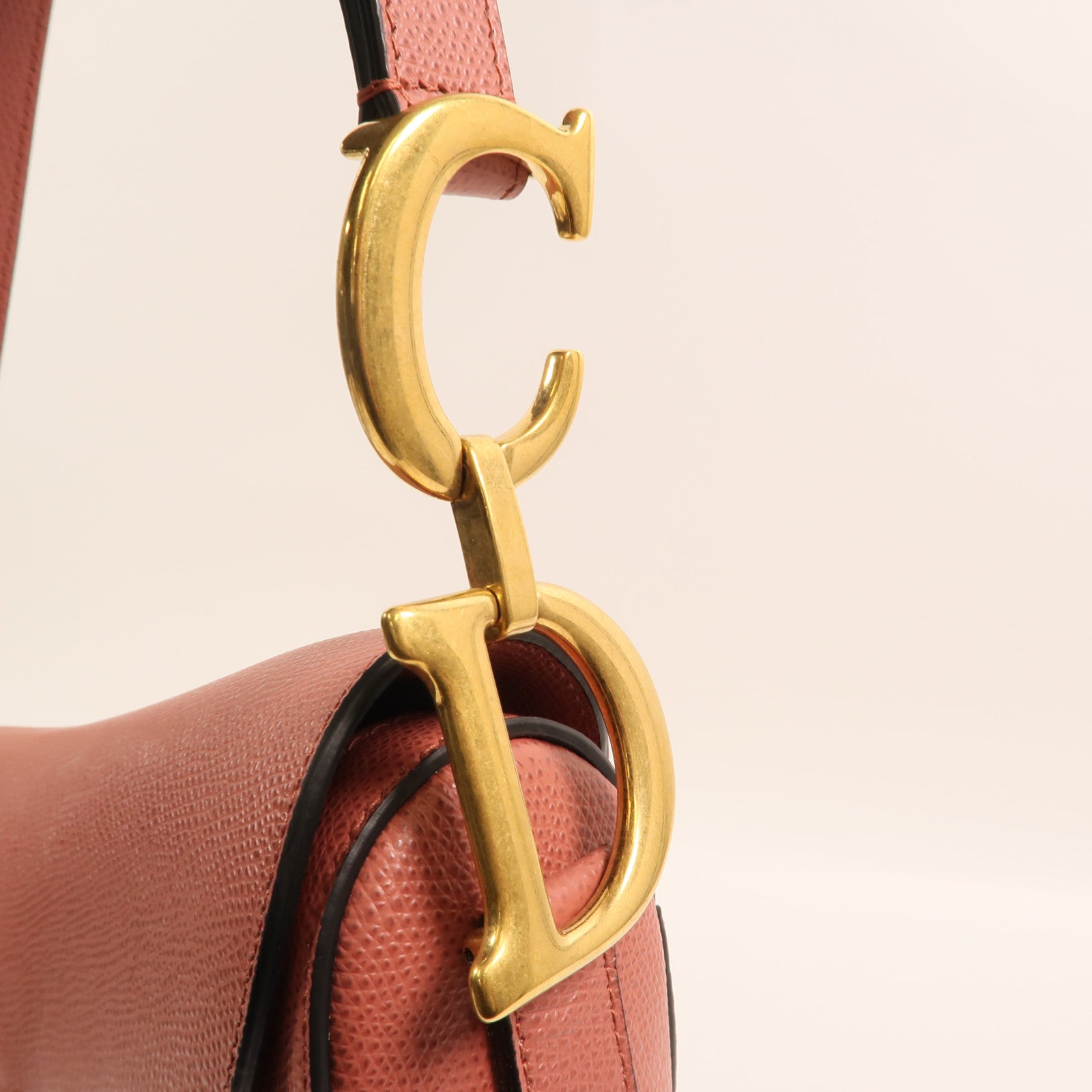 Dior 牛皮皮革Saddle Medium金扣肩背袋