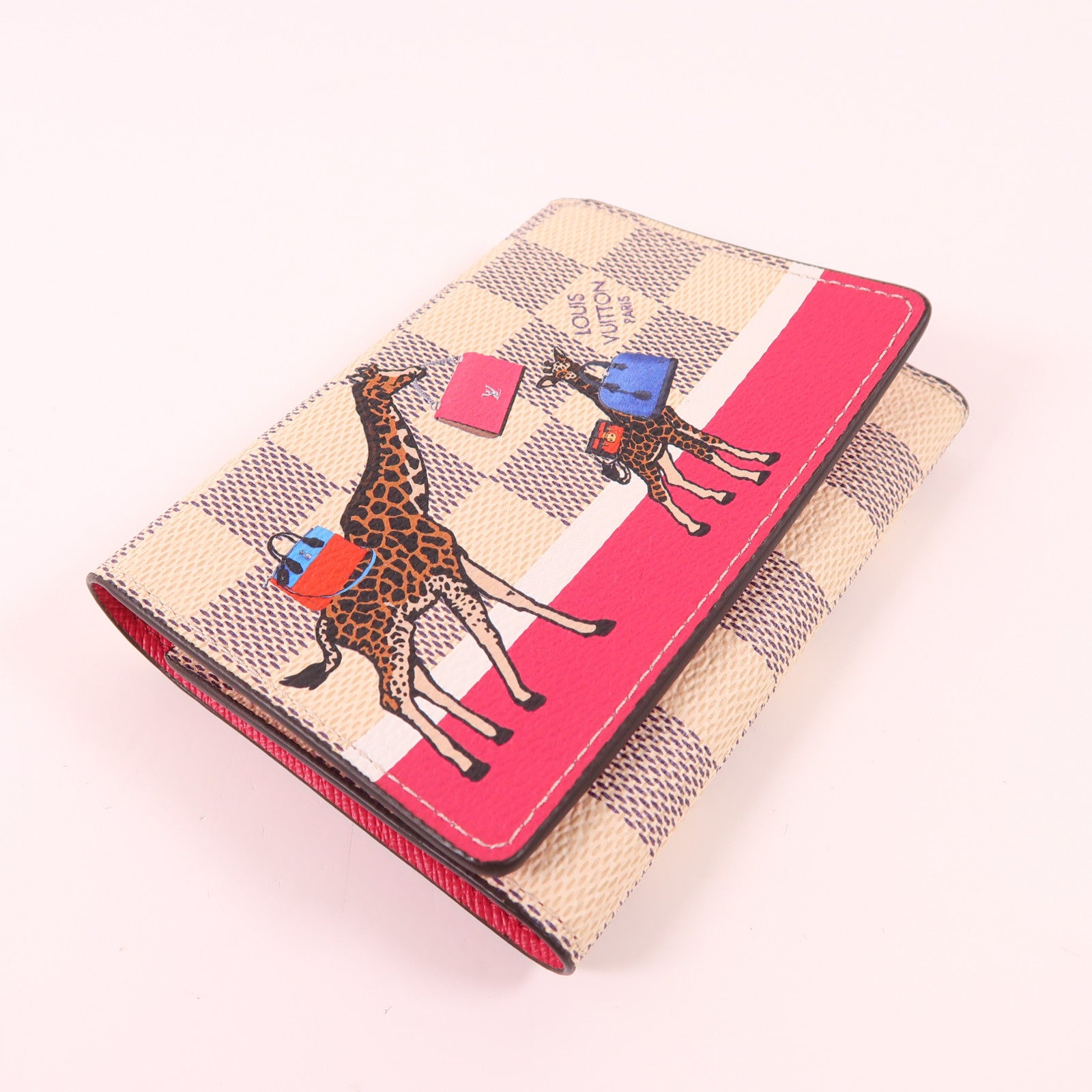LOUIS VUITTON LV GHW Wallet N60059 Damier Azur White/Red