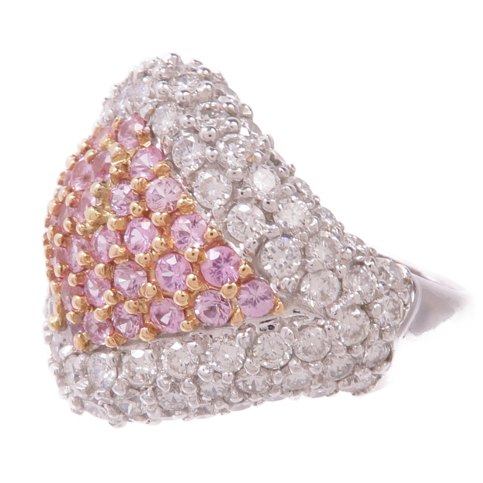 JEWELRY 18K白金/玫瑰金Pink Sapphire Diamond Ring粉紅色藍寶石/鑽石戒指US#6.25