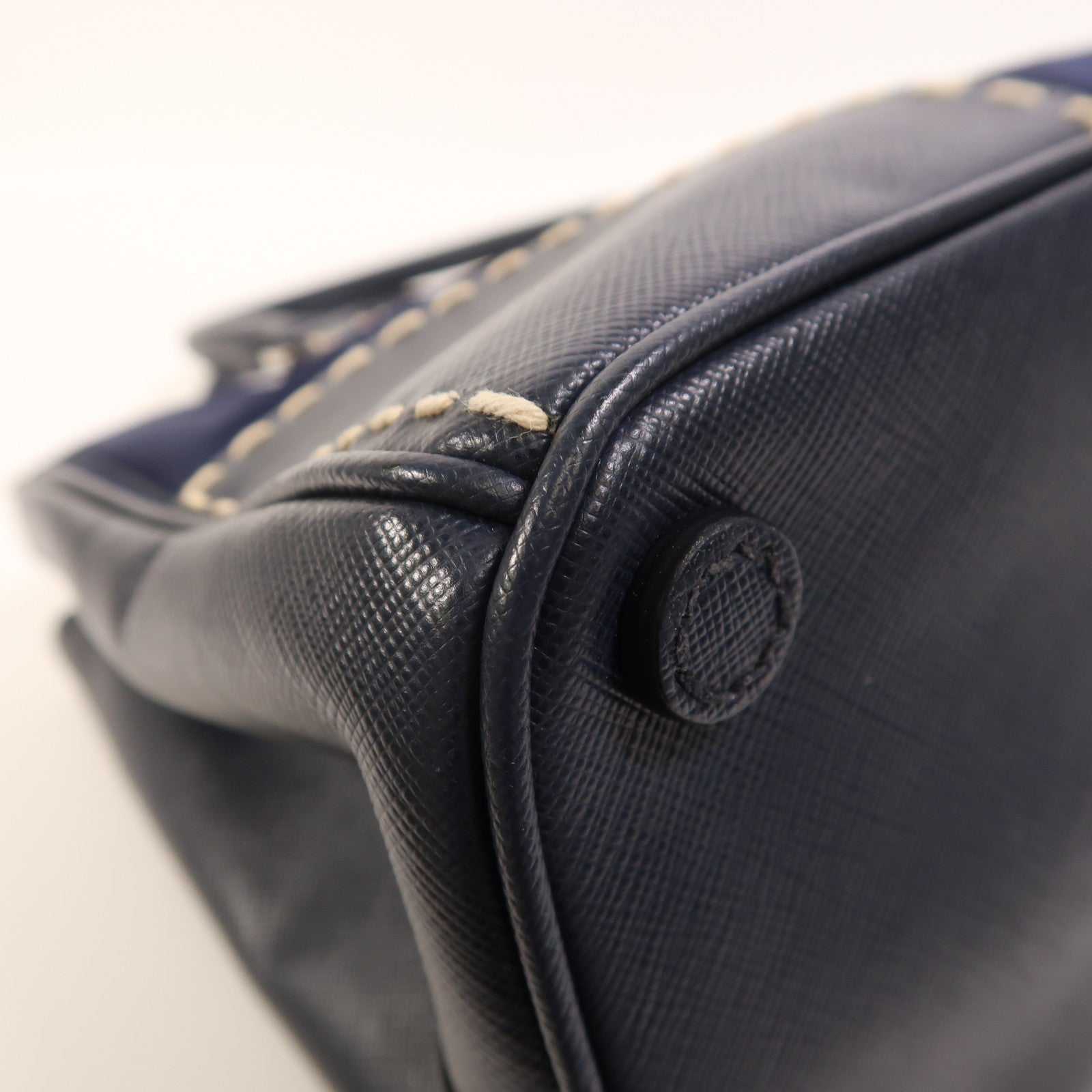 PRADA 尼龍/牛皮皮革2 Way Shoulder銀扣手挽肩背兩用袋