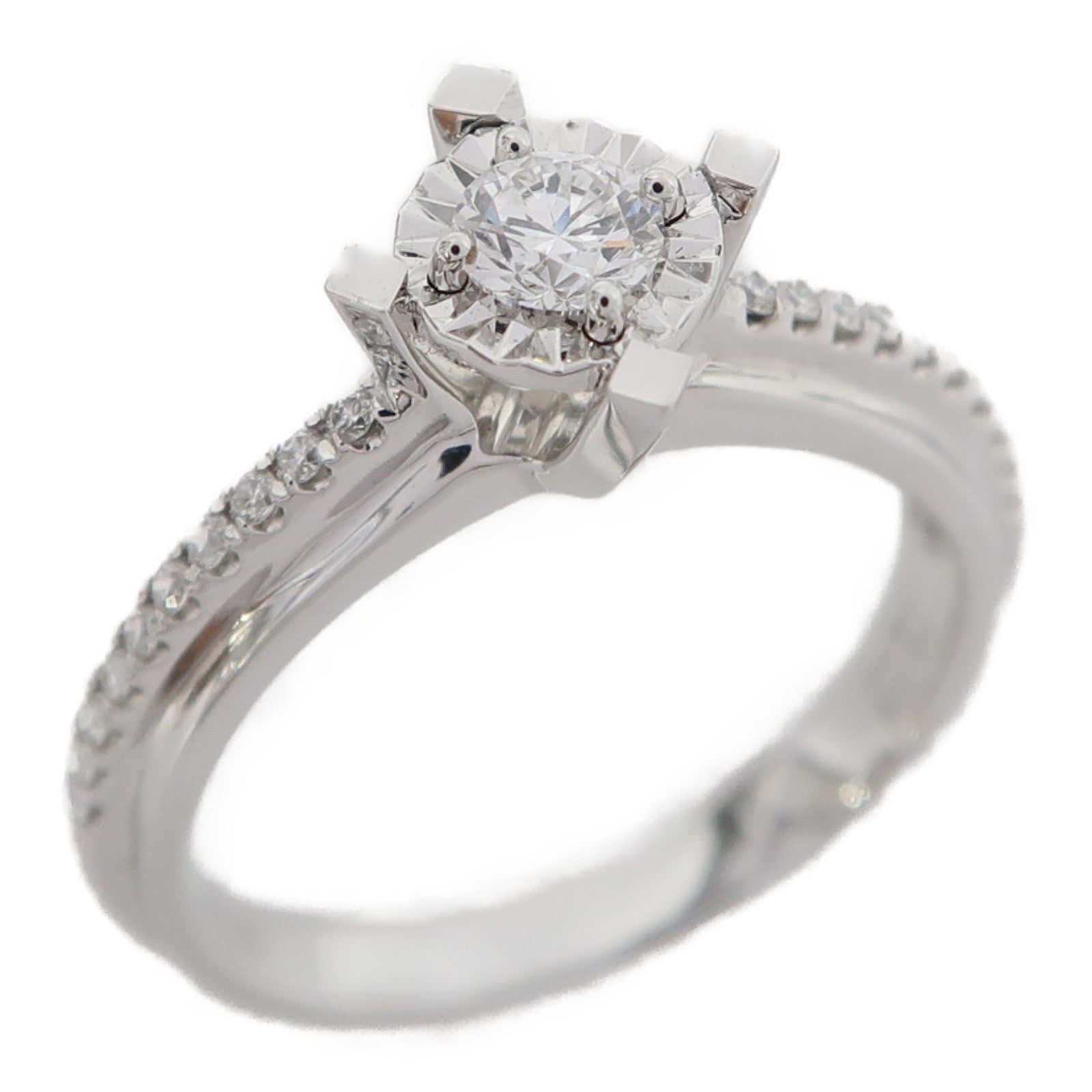 JEWELRY 【激減優惠】18K白金Ring 0.191ct鑽石/0.100ct鑽石戒指US#5.75