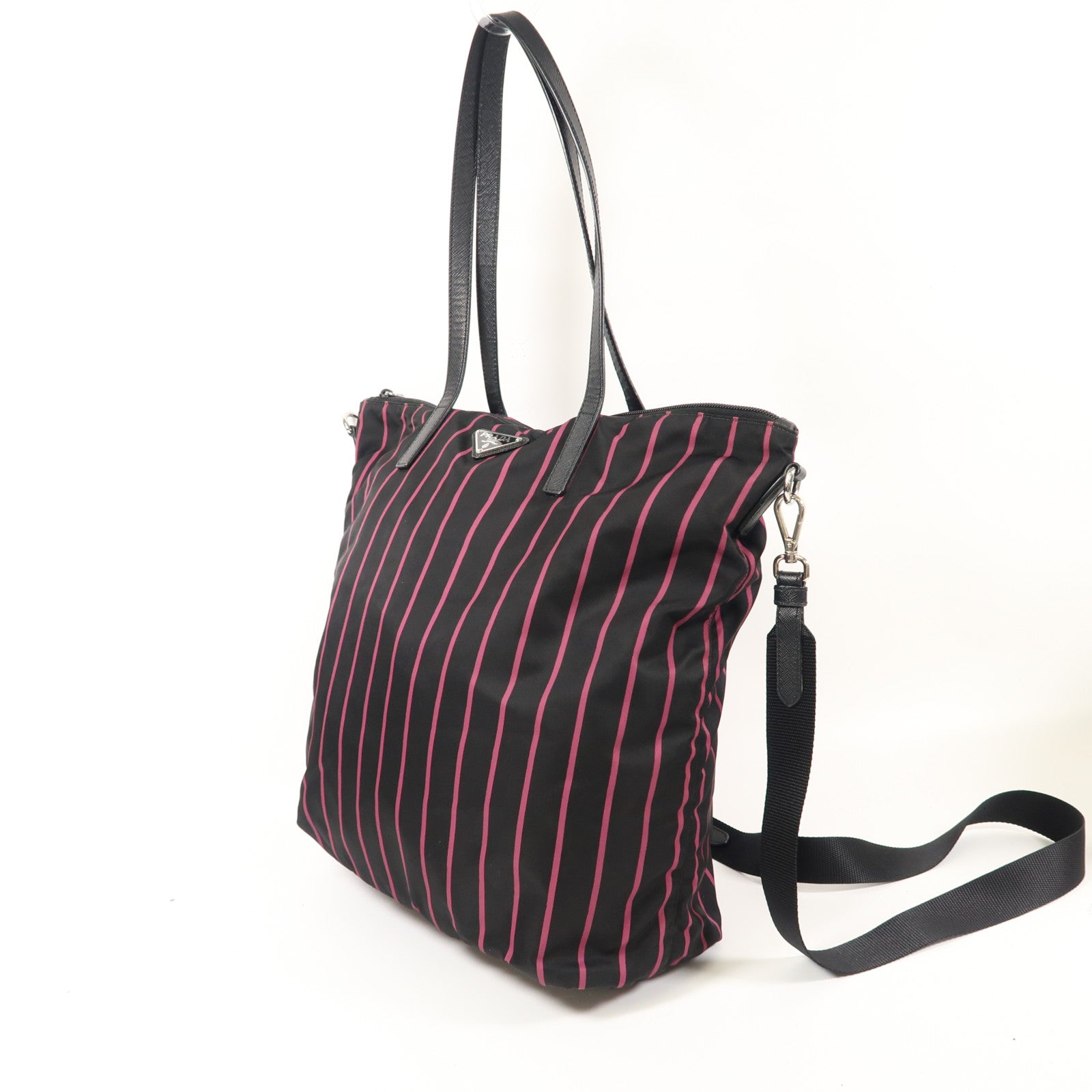 PRADA 尼龍2 Way Shoulder銀扣手挽肩背兩用袋