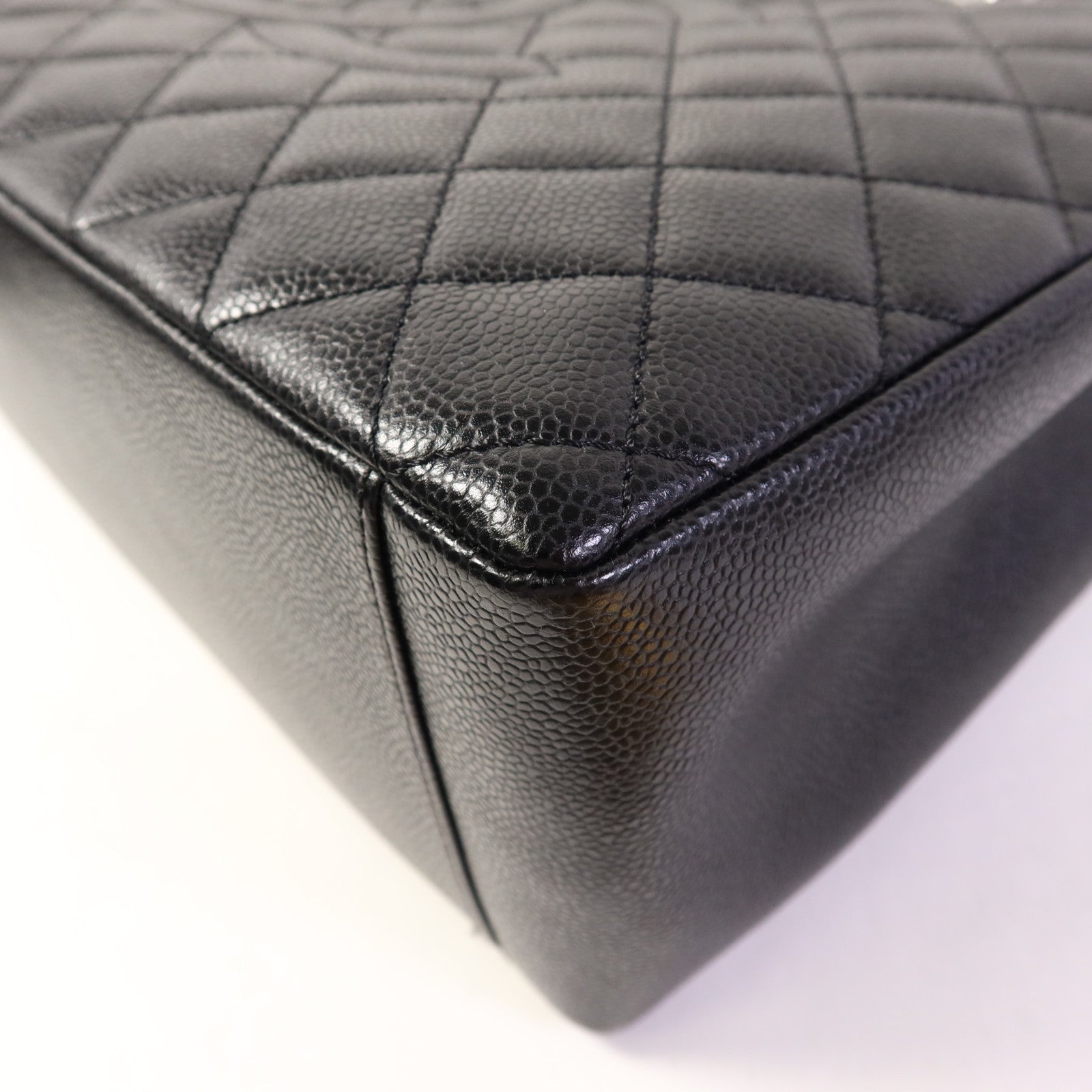 CHANEL 牛皮皮革GST Grand Shopping Tote Bag銀扣鏈帶肩背袋