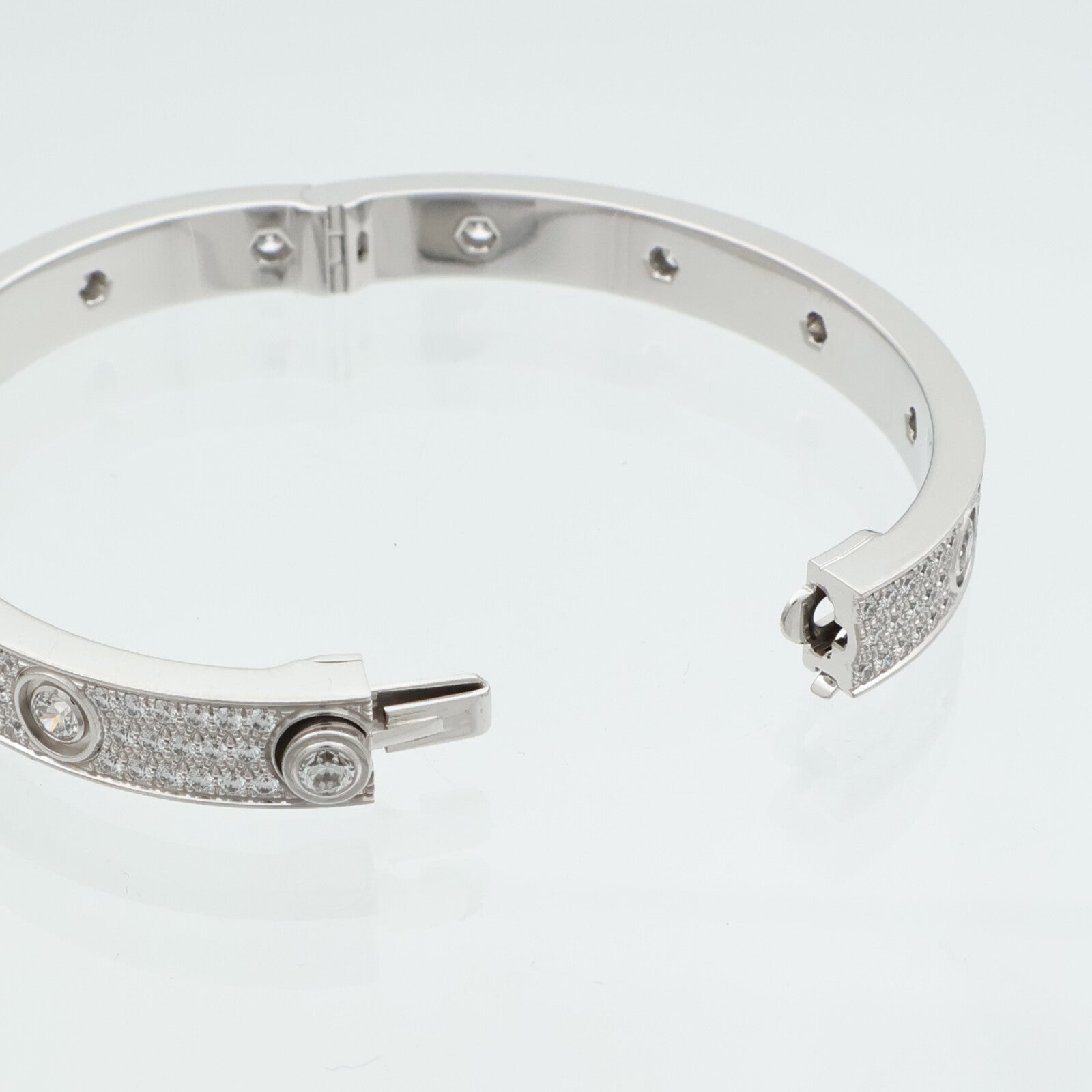 CARTIER 18K白金Love Bangle Full Diamond鑽石手鐲