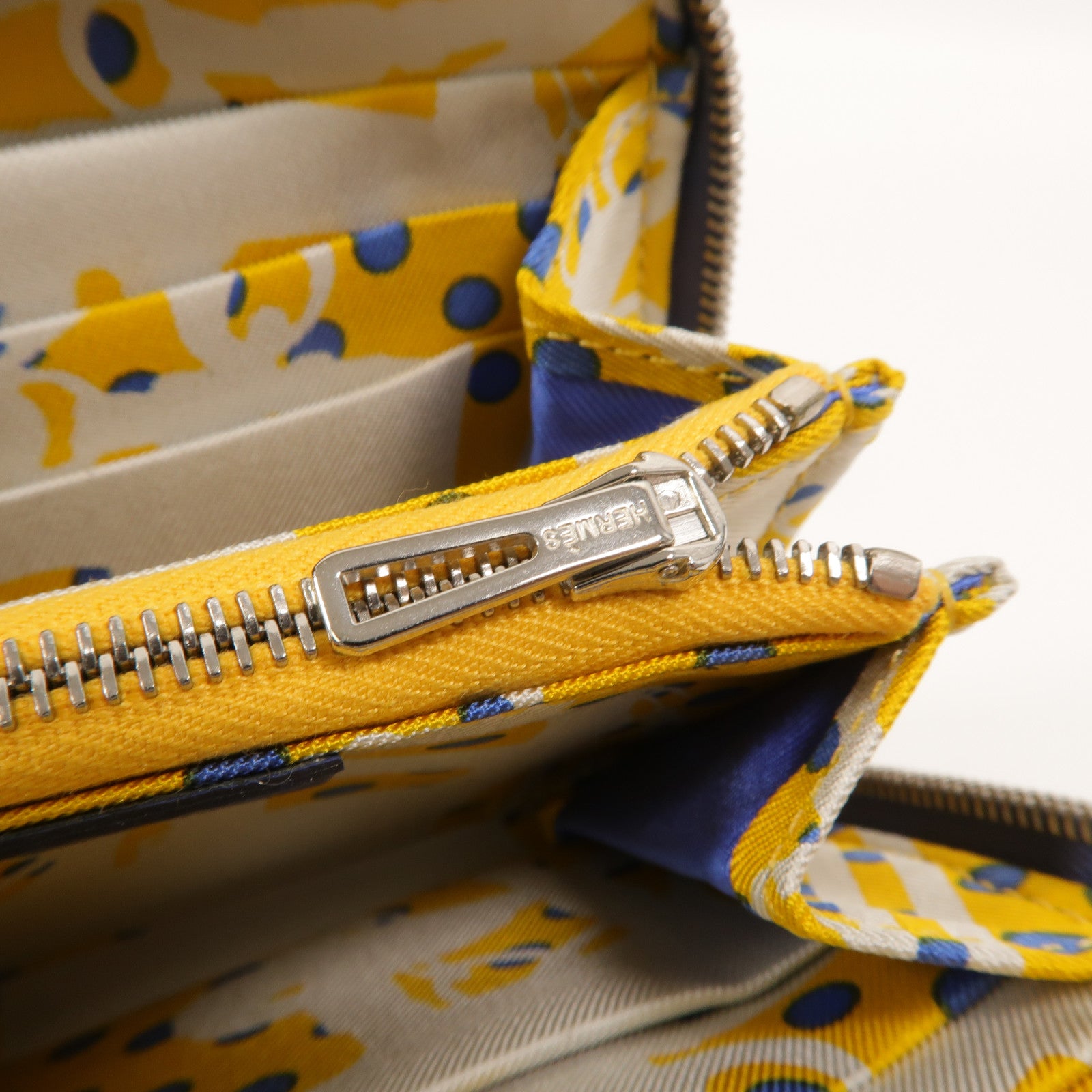 HERMES Epsom皮革Silk In Compact Wallet錢包Bleu Brighton