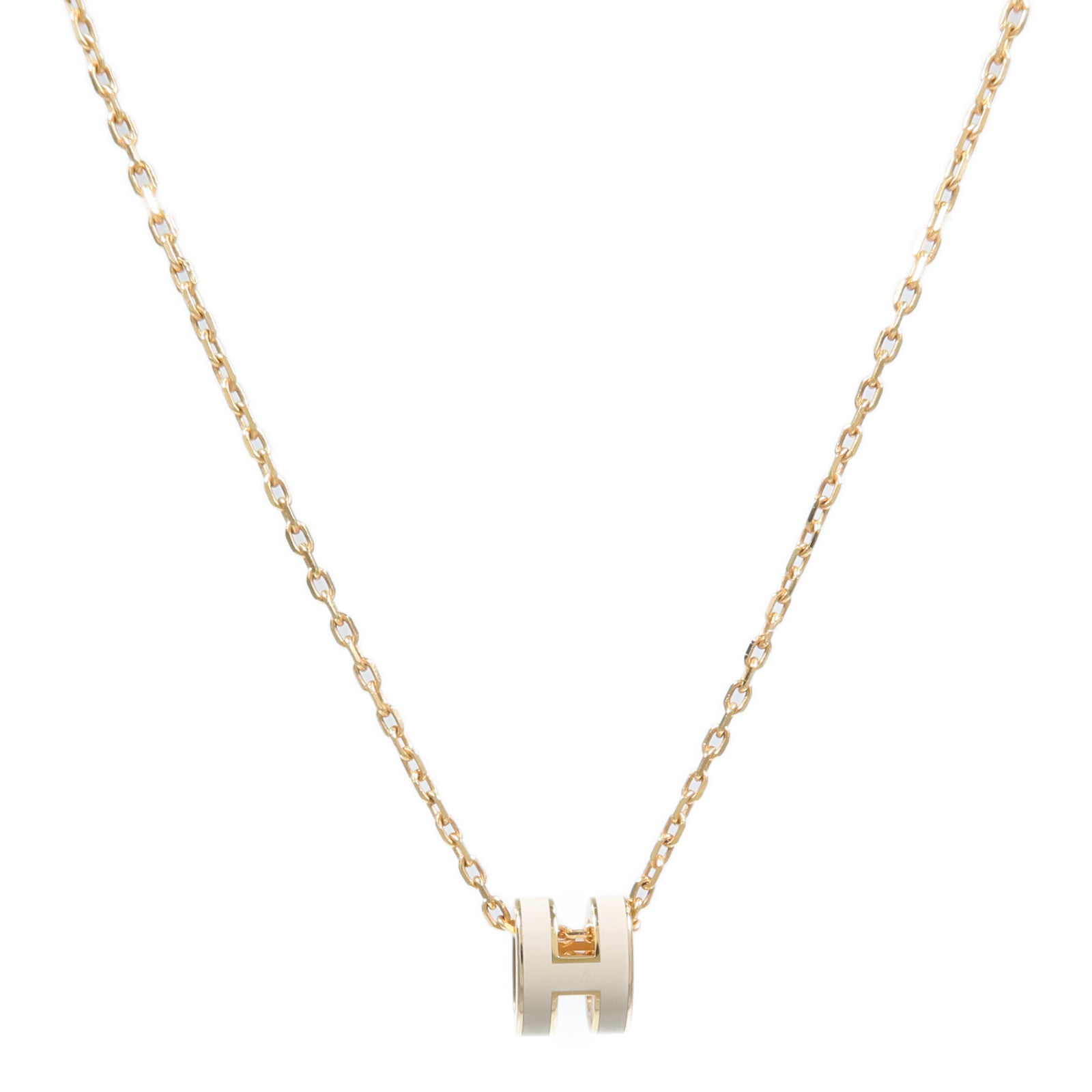 HERMES 金屬Mini Pop H Necklace項鍊Marron Glace
