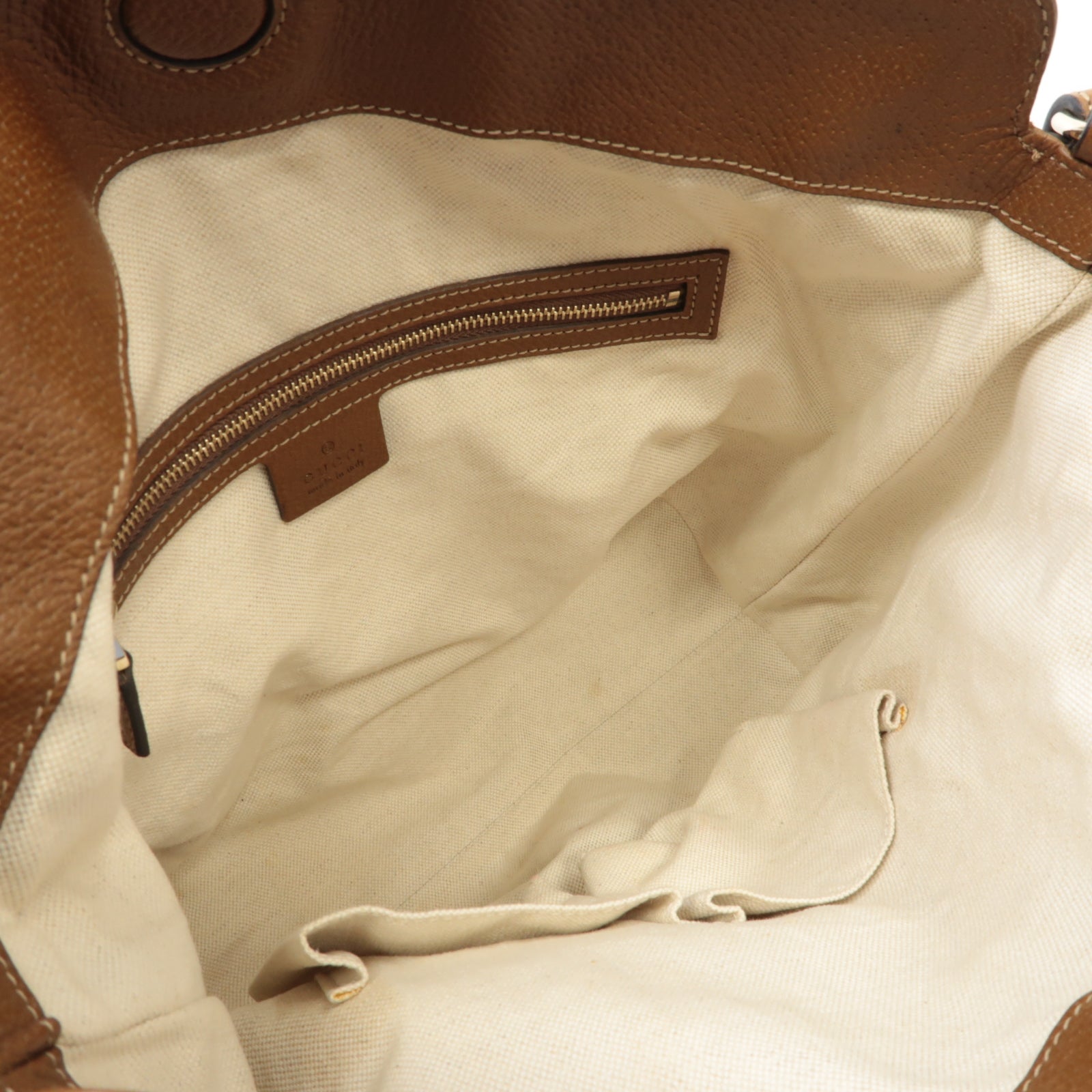 GUCCI 【激減優惠】帆布2way Shoulder Bag金扣手挽肩背兩用袋棕色