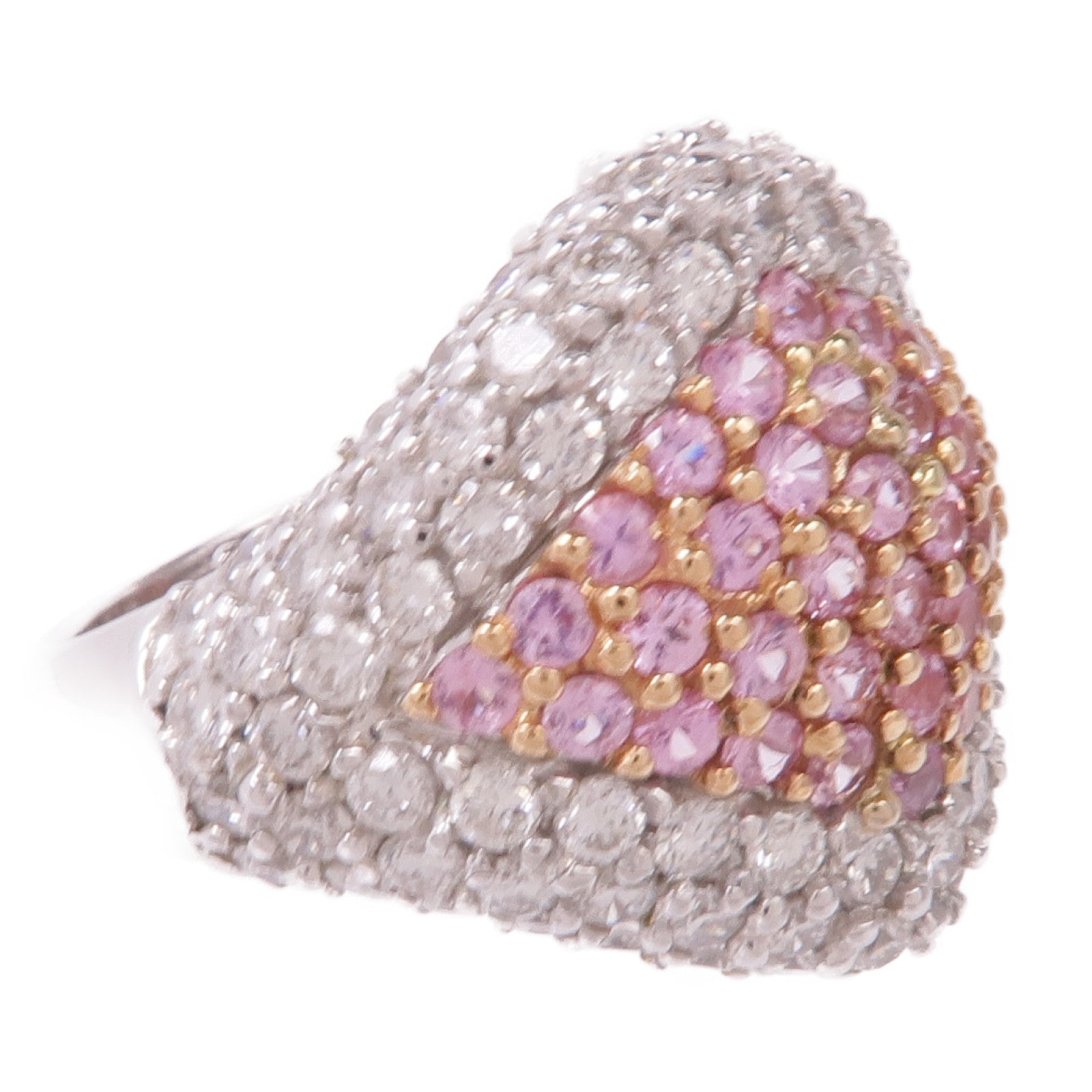 JEWELRY 18K白金/玫瑰金Pink Sapphire Diamond Ring粉紅色藍寶石/鑽石戒指US#6.25