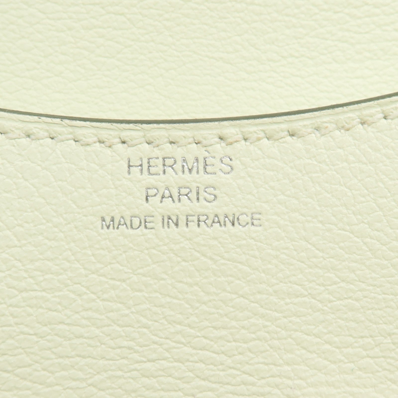 HERMES 【激減優惠】Evercolor皮革Constance Slim Wallet銀扣錢包Vert Fizz