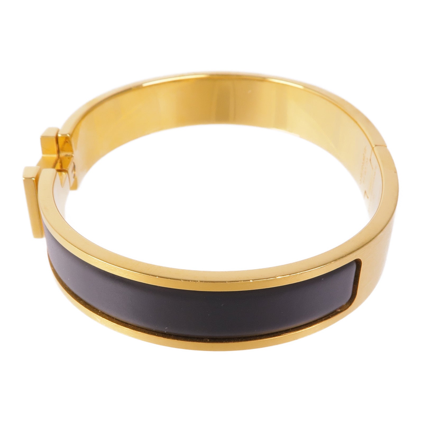 HERMES 金屬Clic-H手鐲Gold/Black