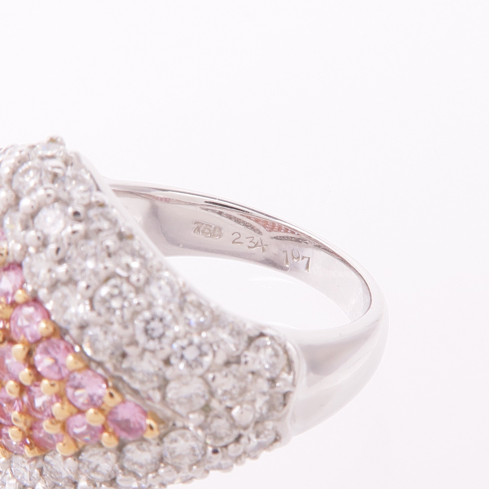 JEWELRY 18K白金/玫瑰金Pink Sapphire Diamond Ring粉紅色藍寶石/鑽石戒指US#6.25